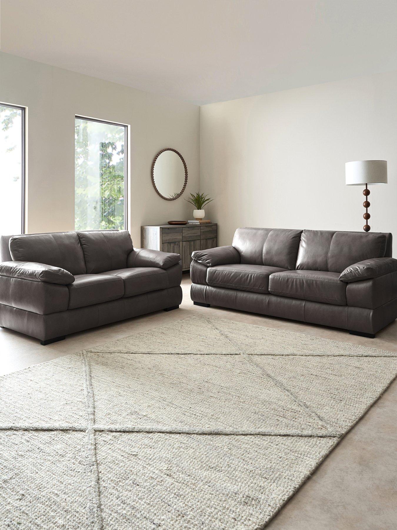 The Very Collection Marlow 3 Seater + 2 Seater Leather Sofa Set (Buy  &  SAVE!) - FSC® Certified