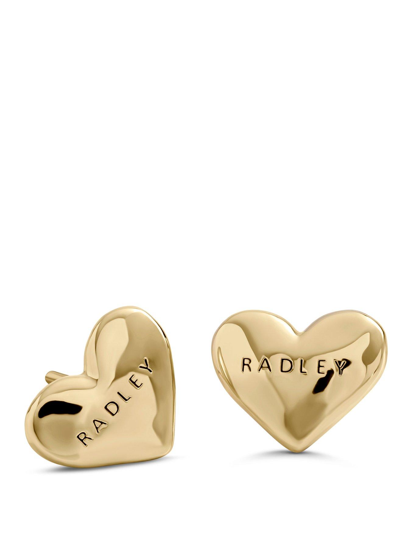 Image 1 of 4 of Radley 18ct Gold Plated Hammered Heart Earrings