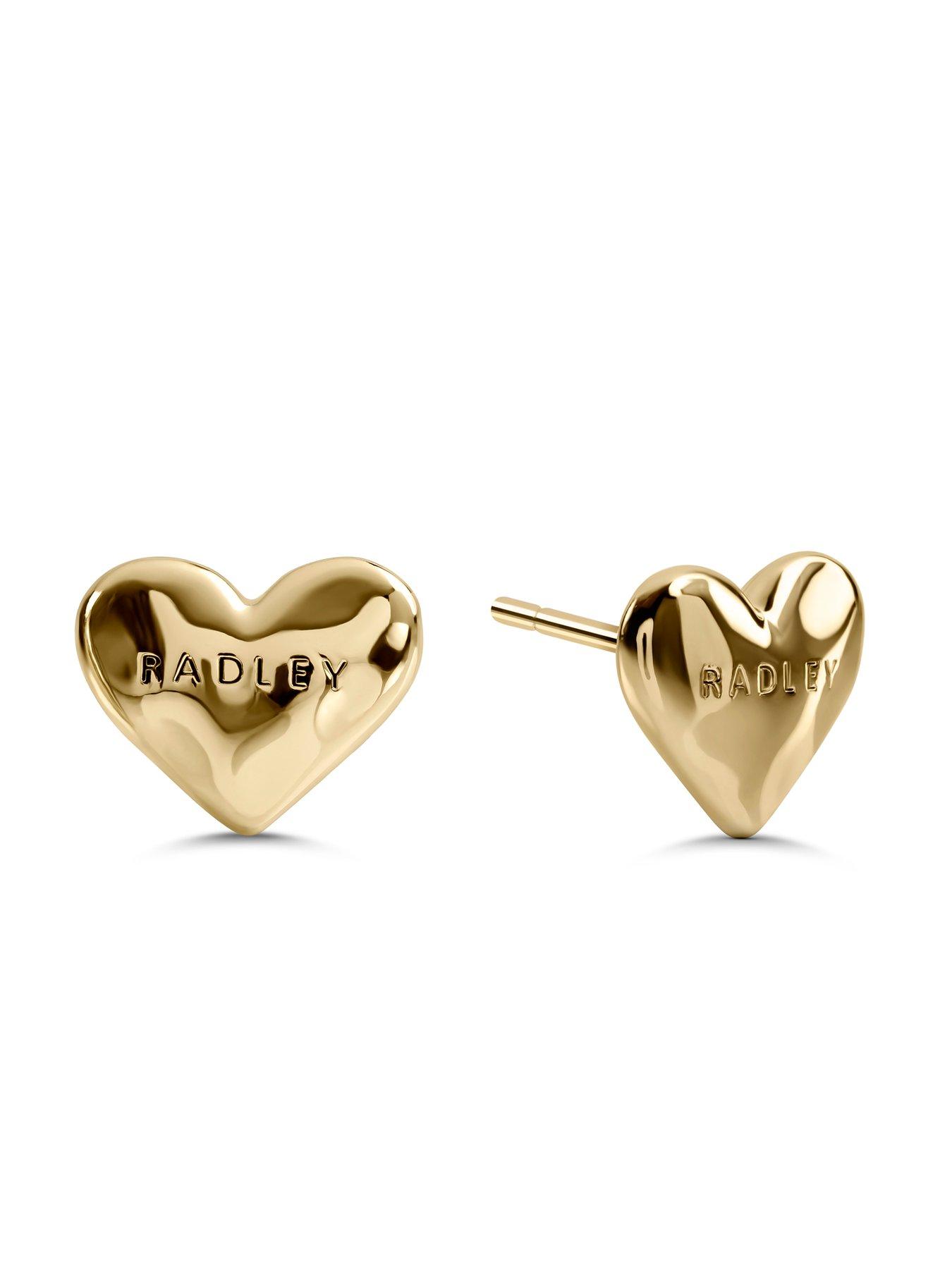 Image 2 of 4 of Radley 18ct Gold Plated Hammered Heart Earrings