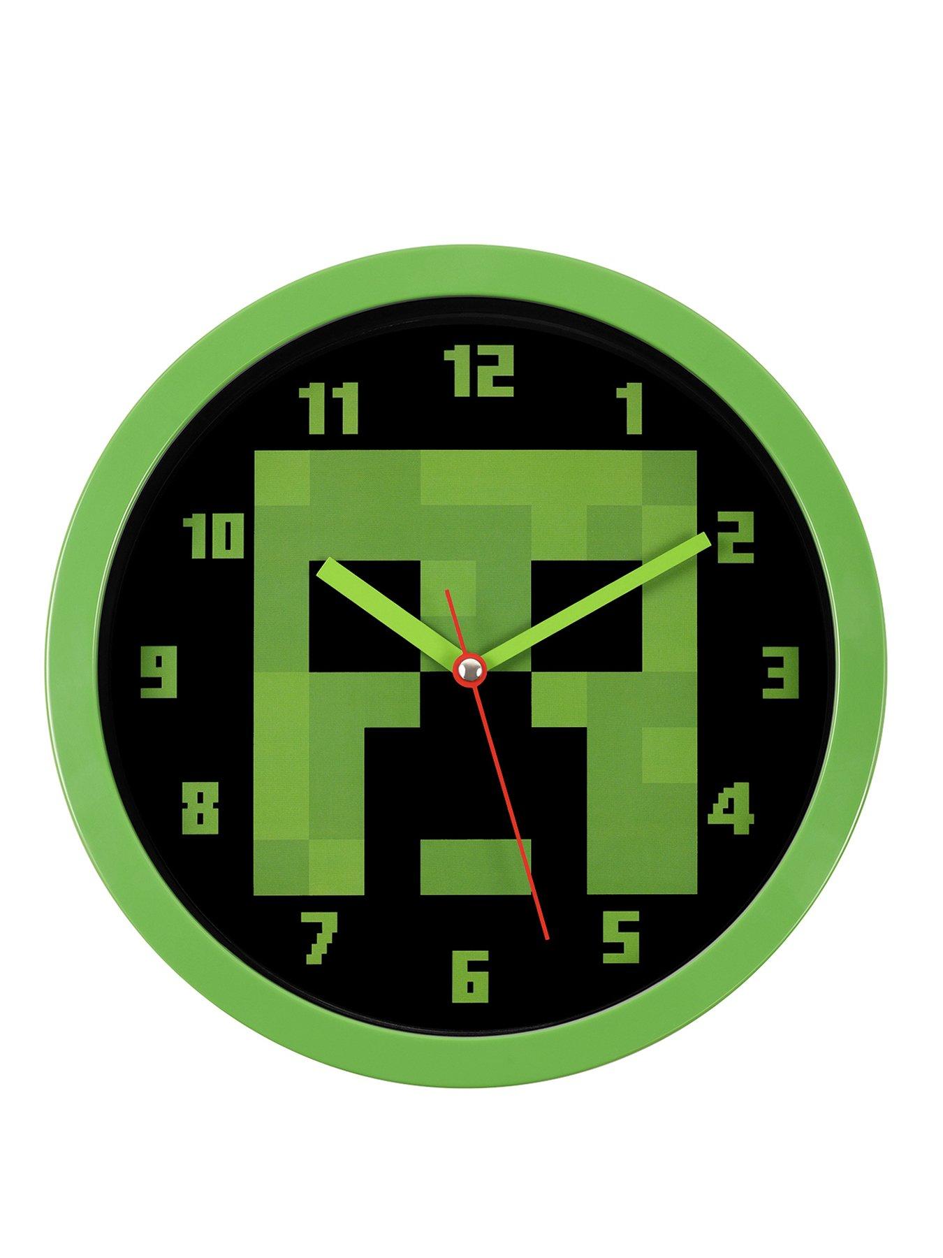 minecraft-creeper-wall-clock-green