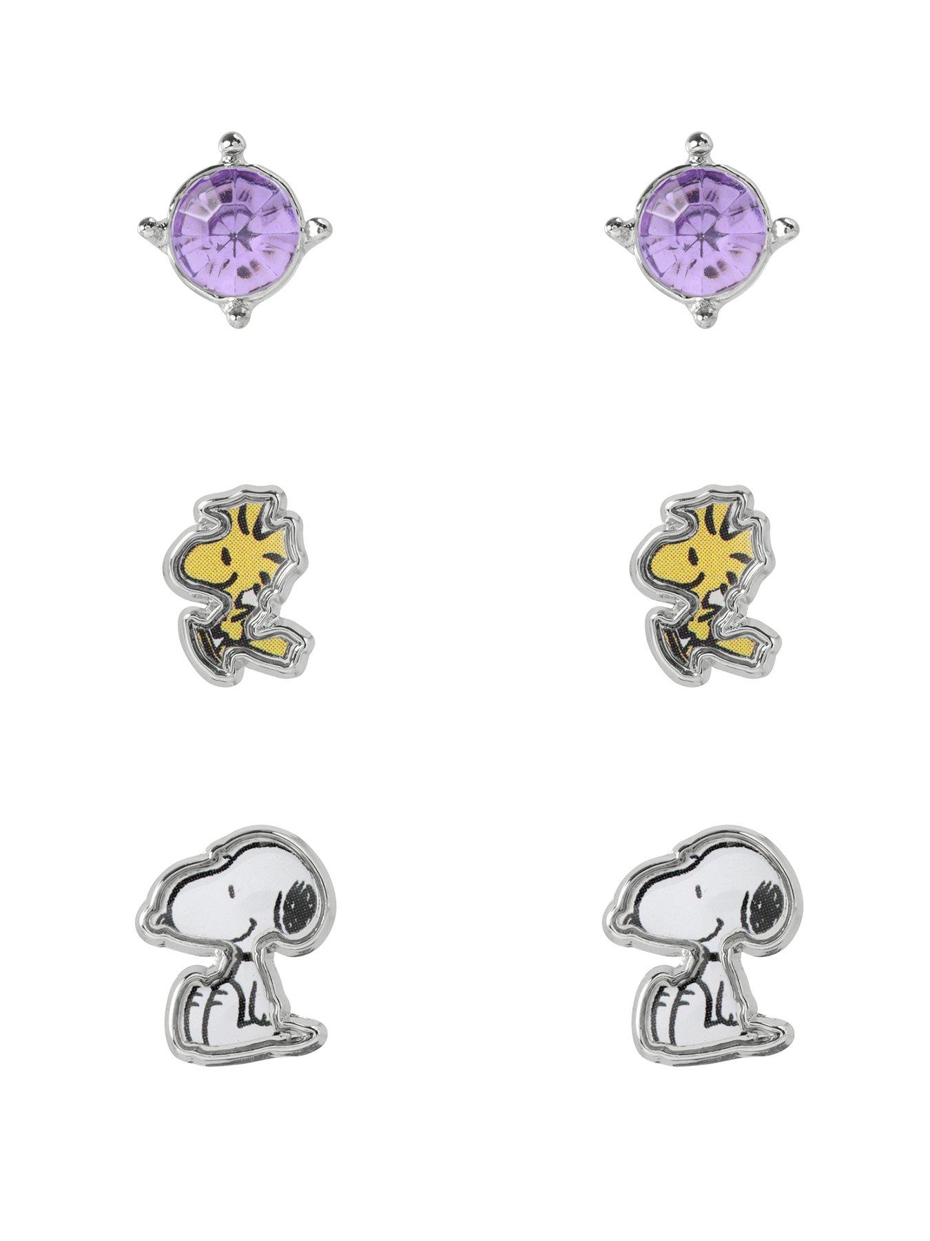 Image 1 of 4 of Snoopy Peanuts Snoopy Costume Earring Trio Set