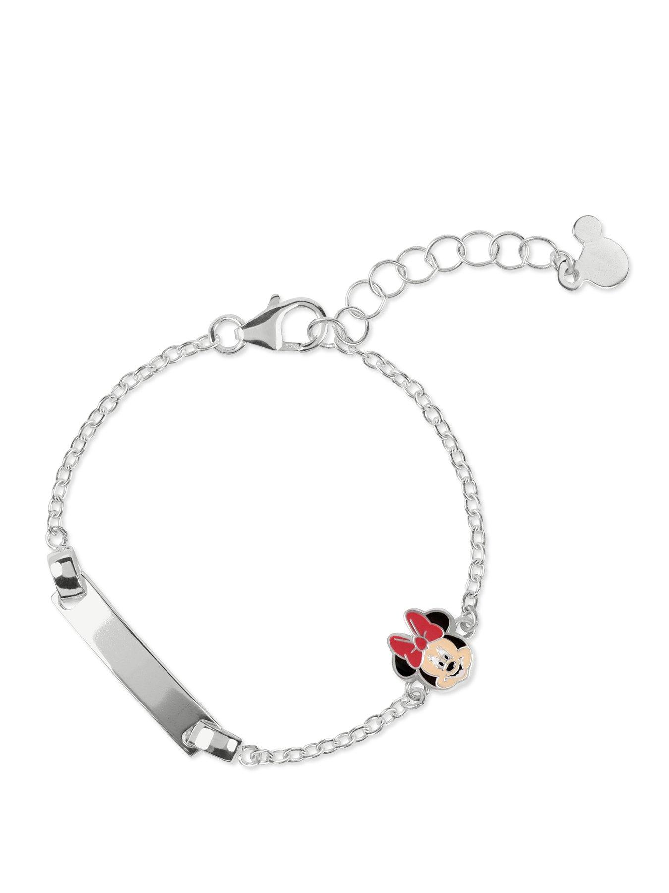 Image 1 of 3 of Disney Sterling Silver 925 Minnie Mouse Plaque Bracelet