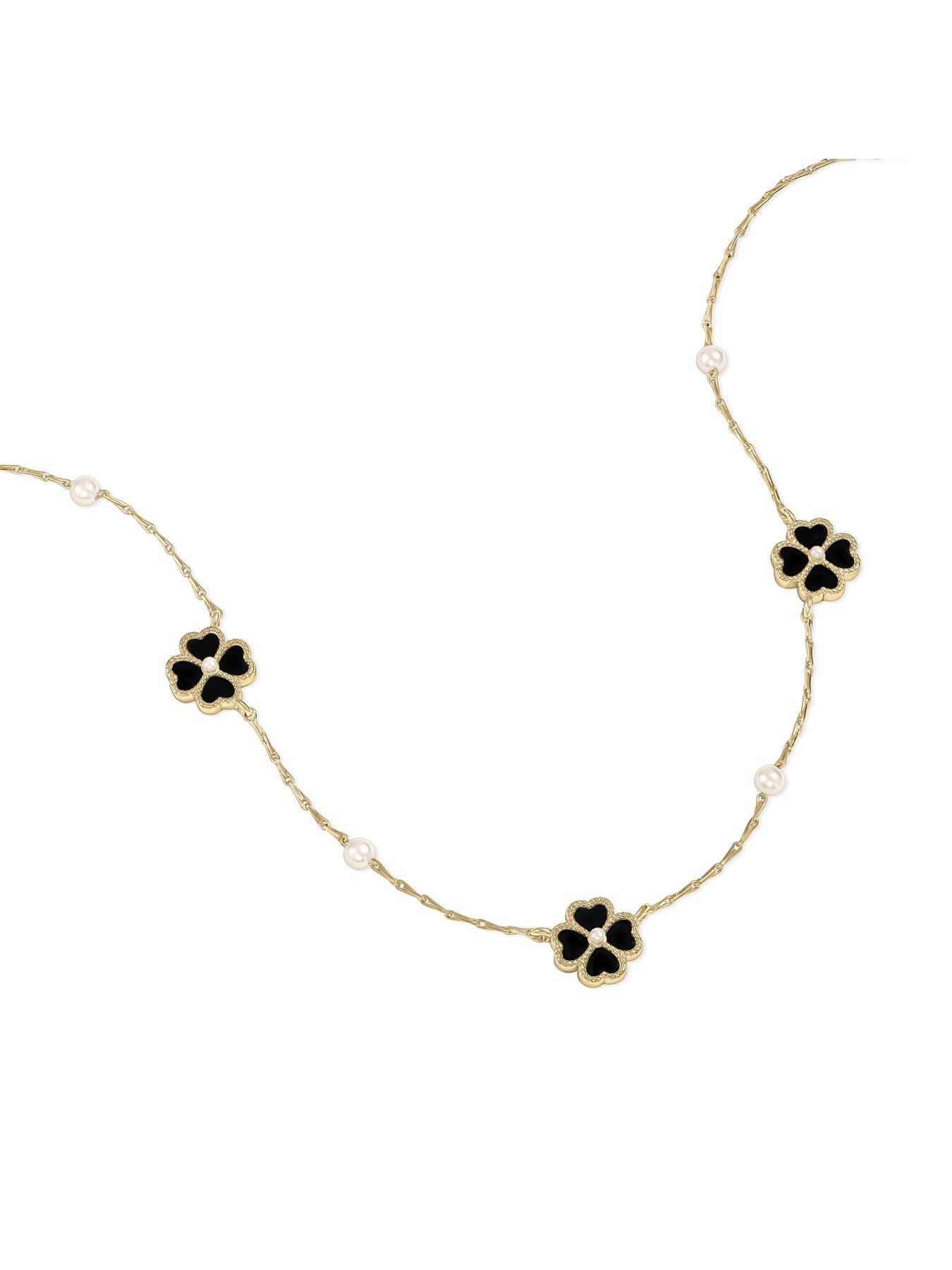 Image 2 of 3 of Radley 18ct GP Black Heart Flower Necklace