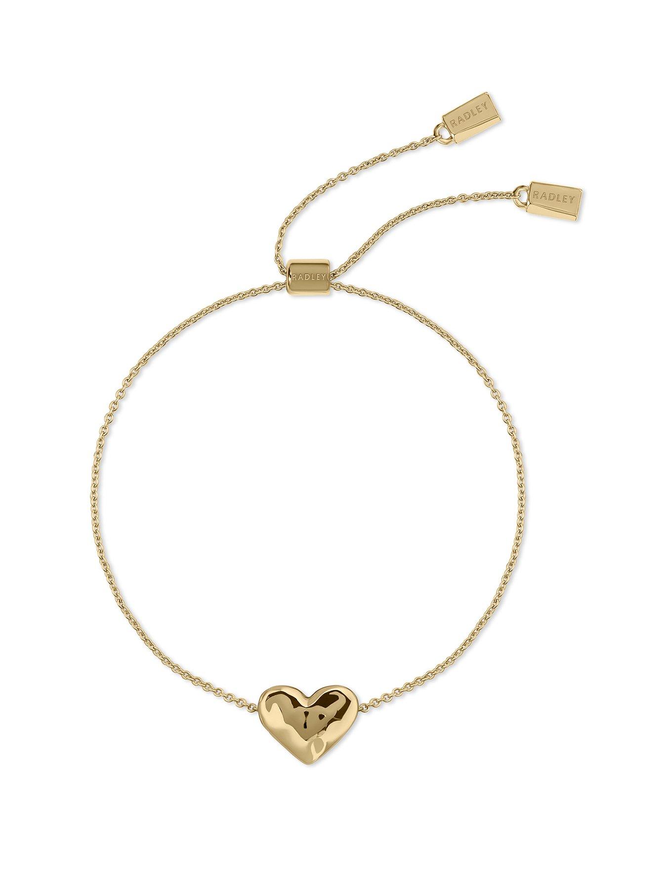 Radley 18ct Gold Plated Hammered Heart Friendship Bracelet