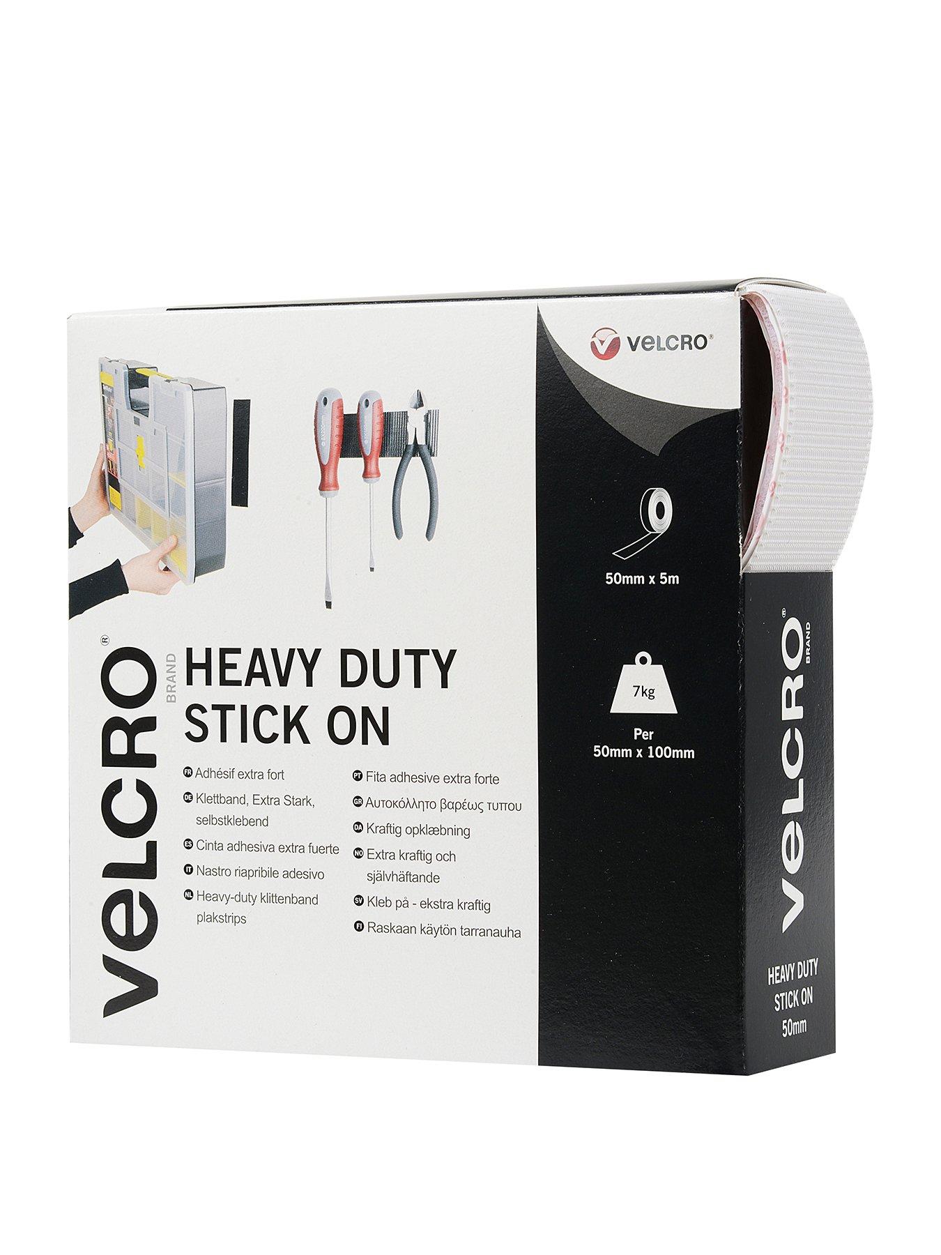 Velcro Brand Heavy-Duty Stick On Tape 50mm x 5m White
