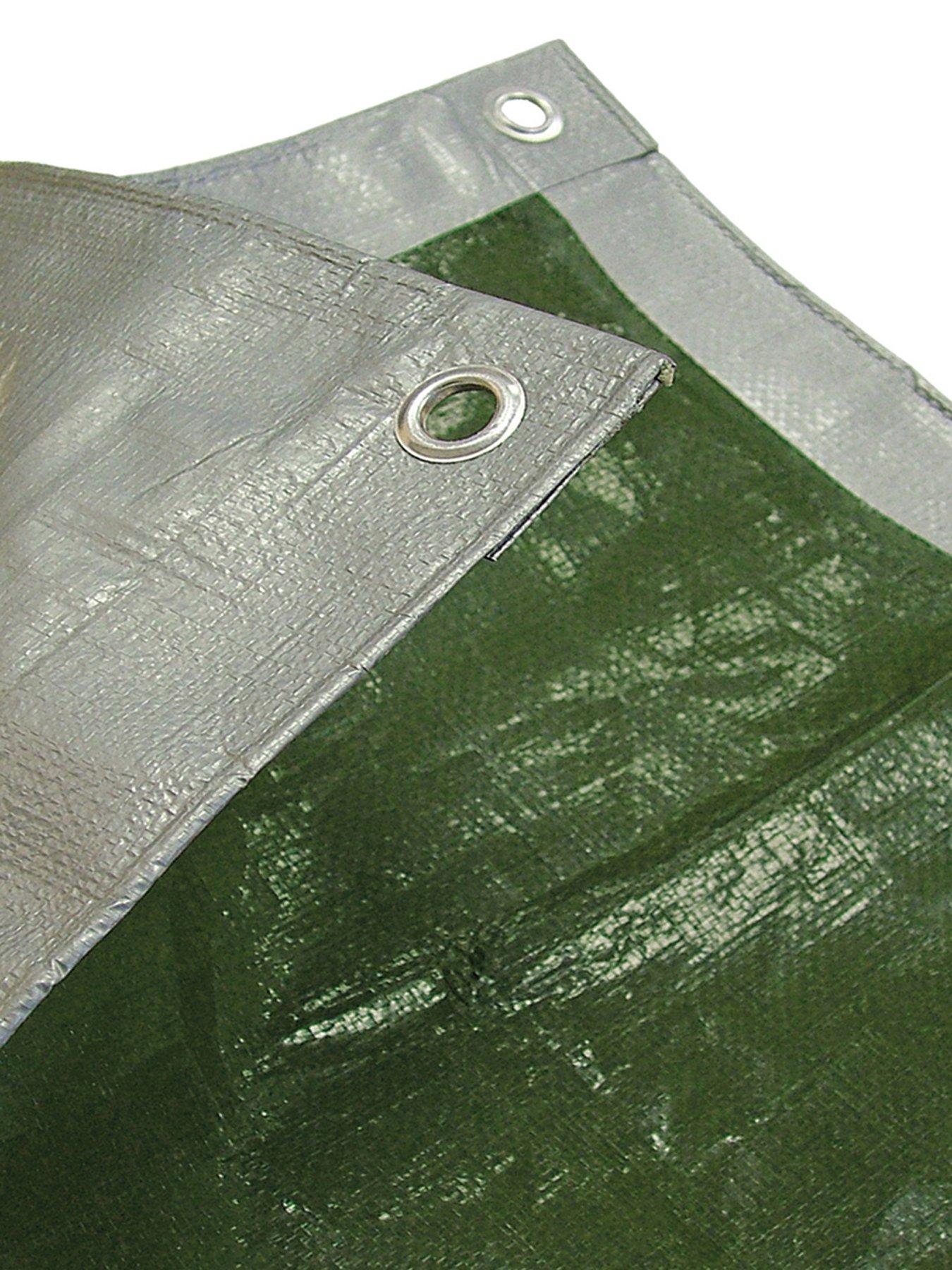 Image 4 of 5 of Faithfull Tarpaulin Green/Silver 3.6 x 2.7m (12 x 9ft) 80gsm