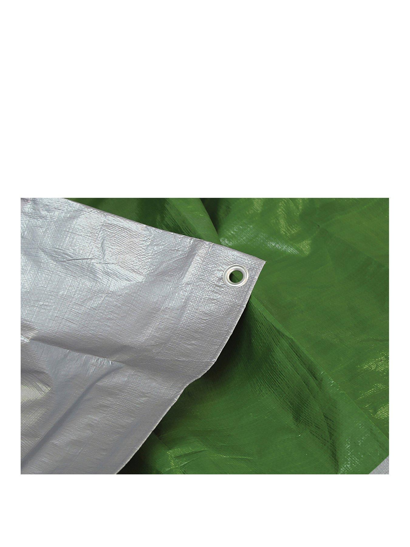 Image 1 of 6 of Faithfull Tarpaulin Green/Silver 5.4 x 3.6m (18 x 12ft) 80gsm