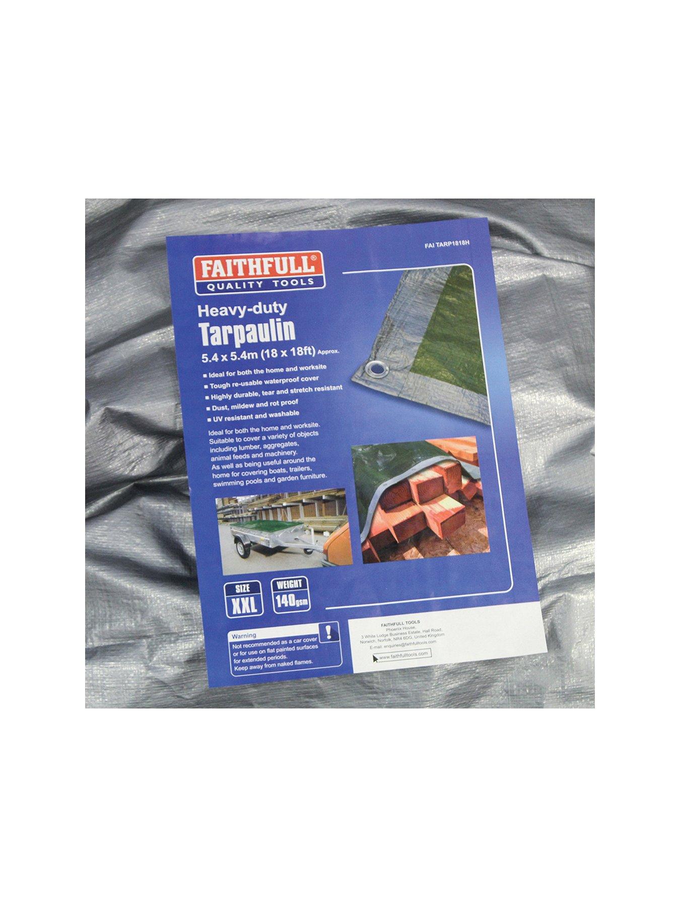 Image 6 of 6 of Faithfull Tarpaulin Green/Silver 5.4 x 3.6m (18 x 12ft) 80gsm