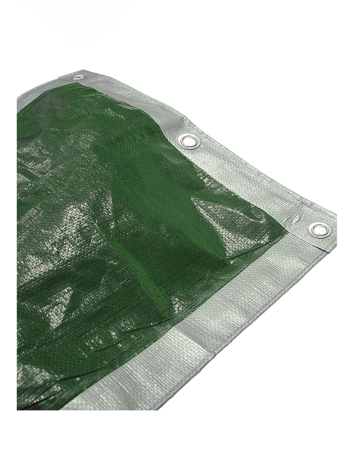 Image 1 of 1 of Faithfull Heavy-Duty Tarpaulin Green/Silver 5.4 x 5.4m (18 x 18ft) 140gsm