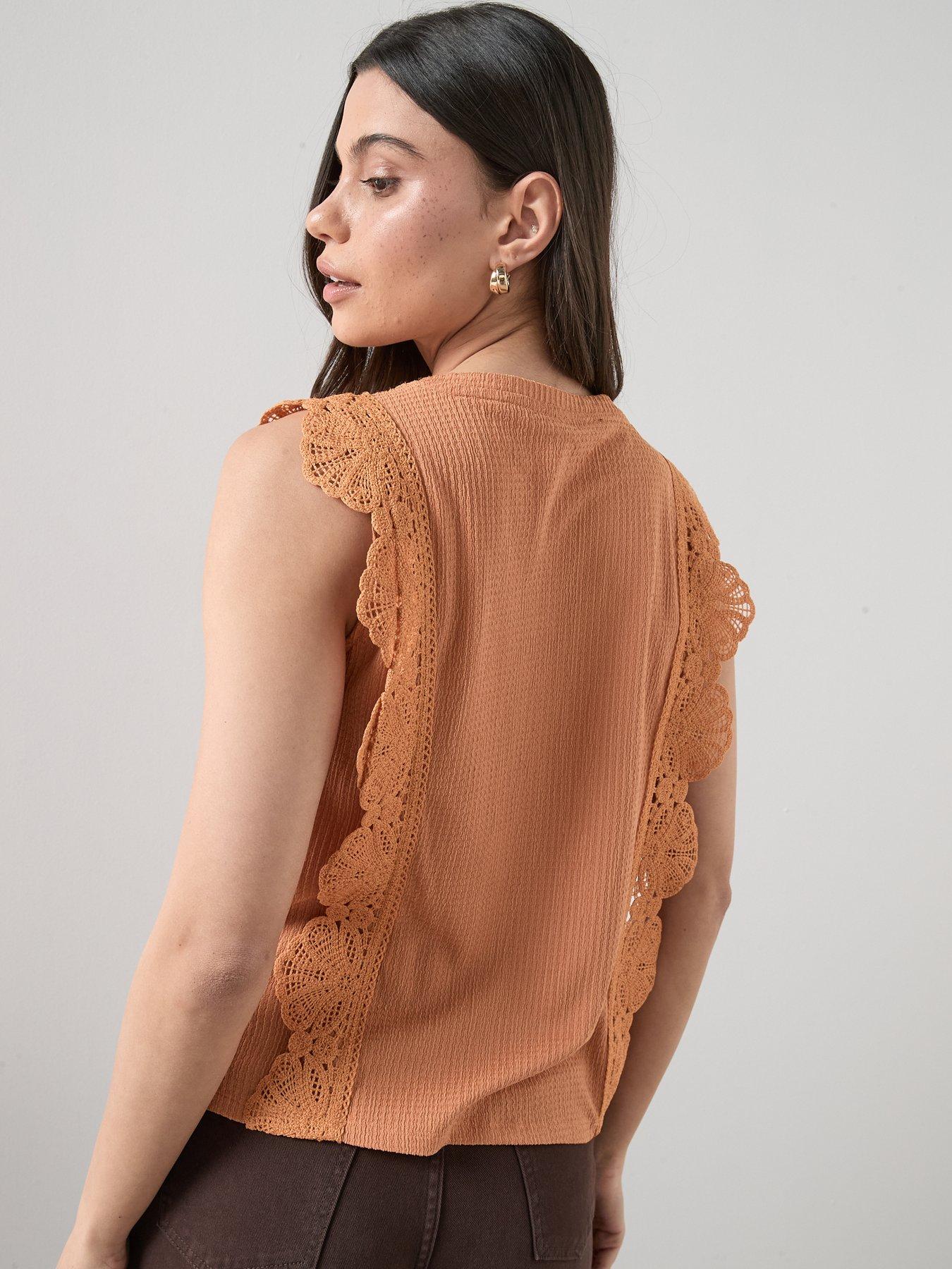 Image 2 of 6 of The Very Collection Crochet Trim Sleeveless Top