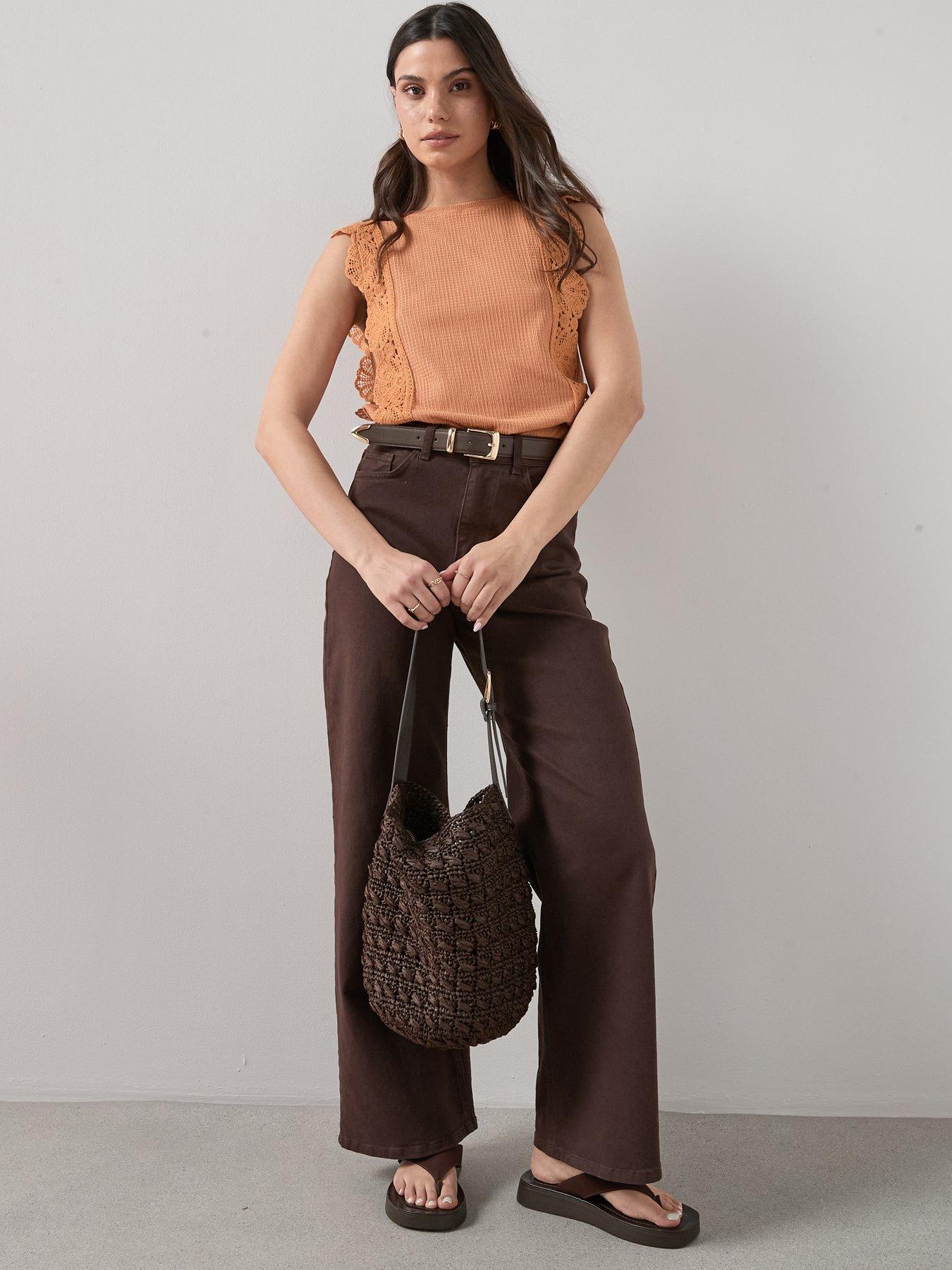 Image 3 of 6 of The Very Collection Crochet Trim Sleeveless Top