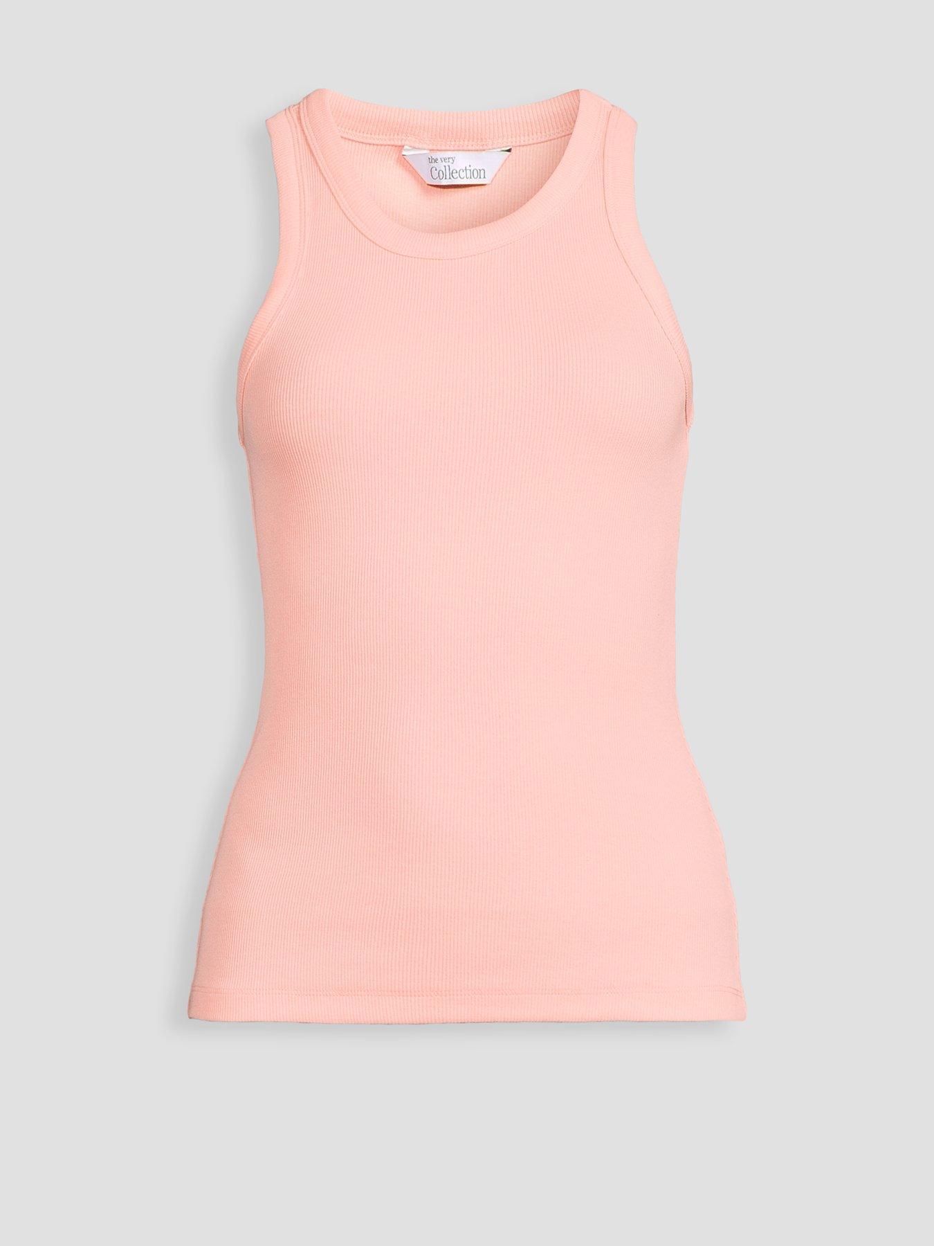 The Very Collection Rib Racer Vest - Coral | Very