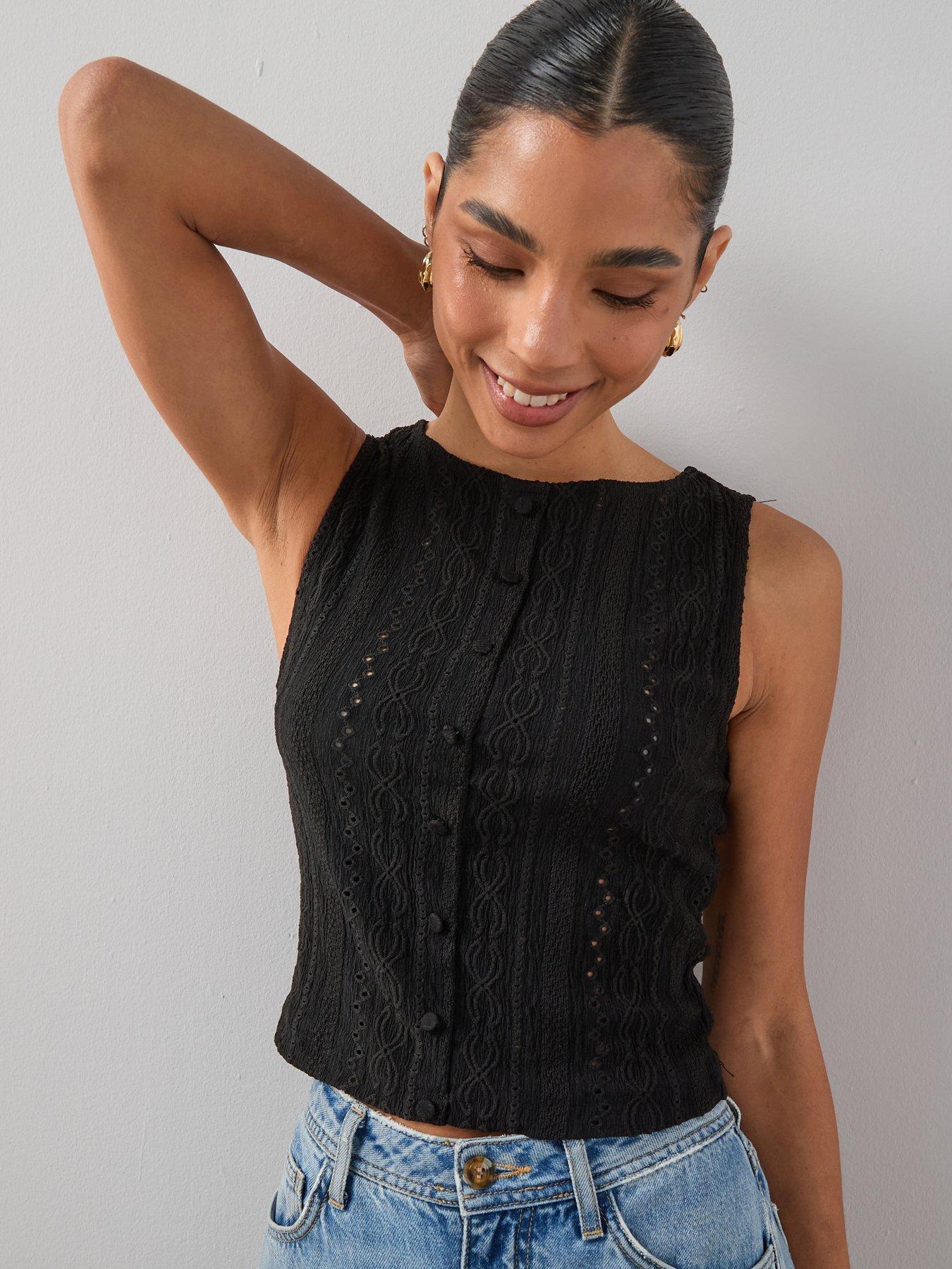 Image 4 of 6 of The Very Collection Button Sleeveless Co-ord Top