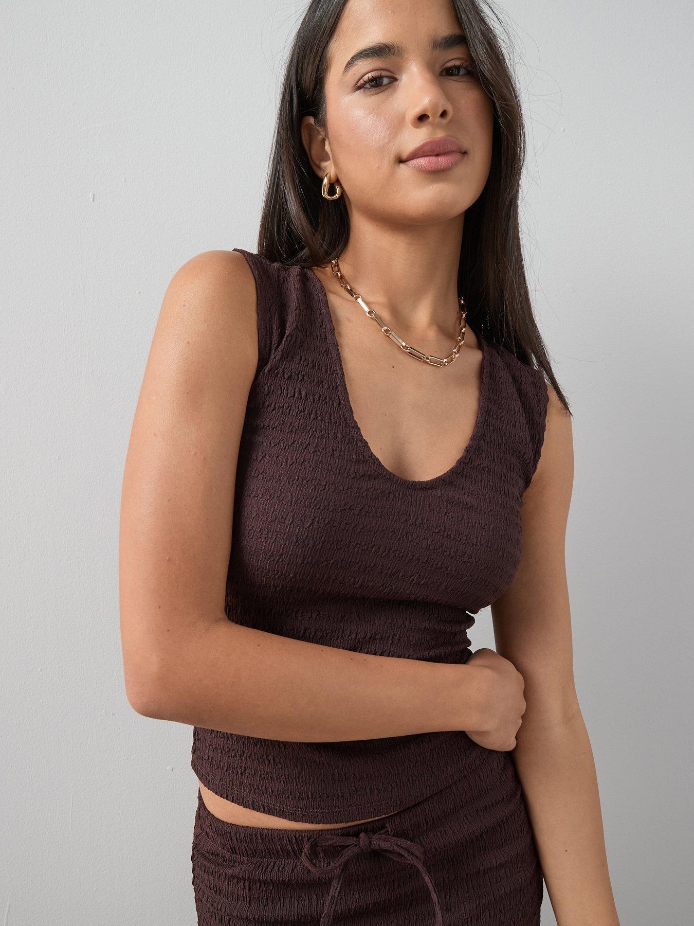 The Very Collection Vneck Textured Vest Co-ord