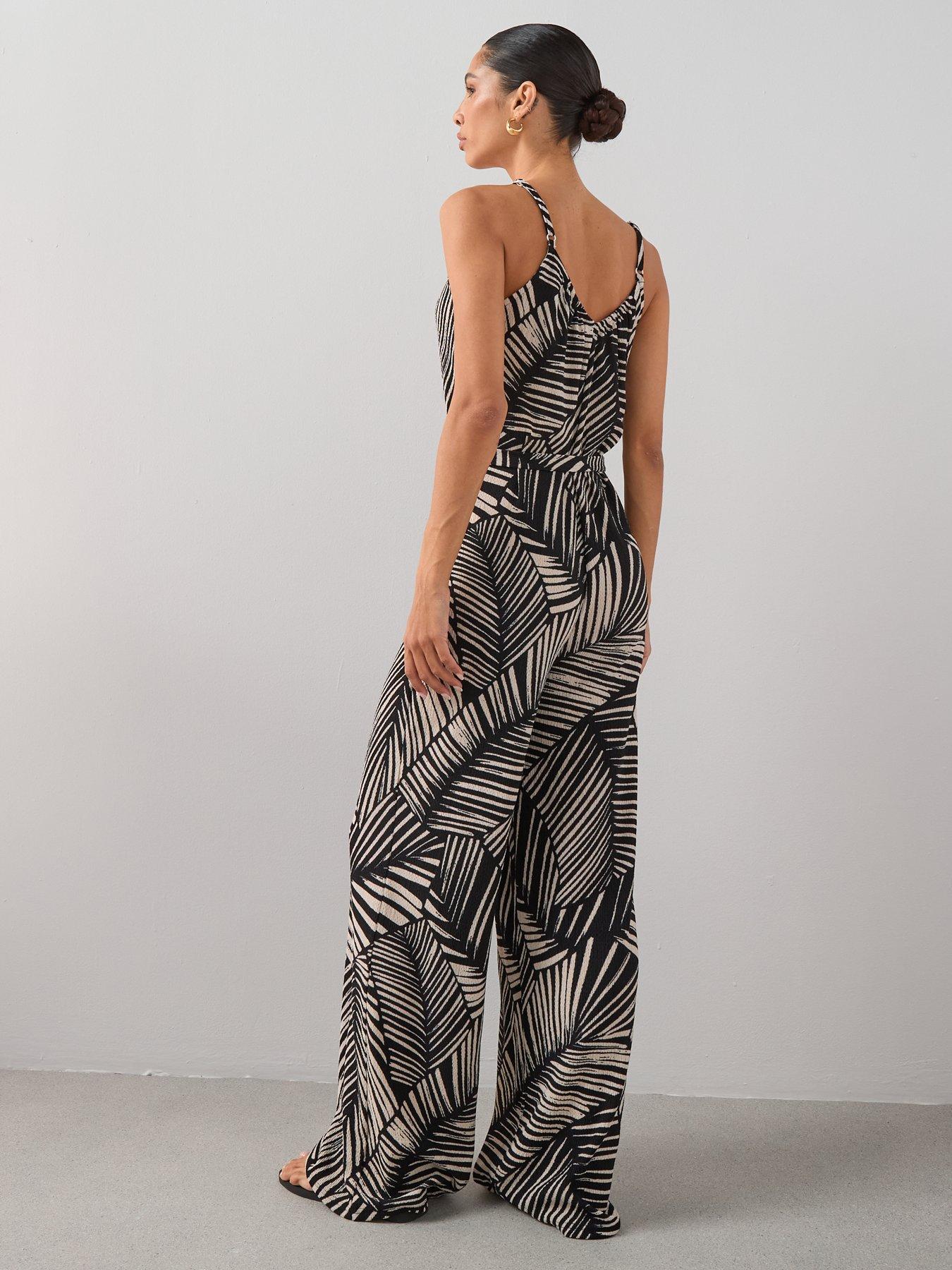 Image 2 of 7 of The Very Collection Textured Stretch Strappy Jumpsuit