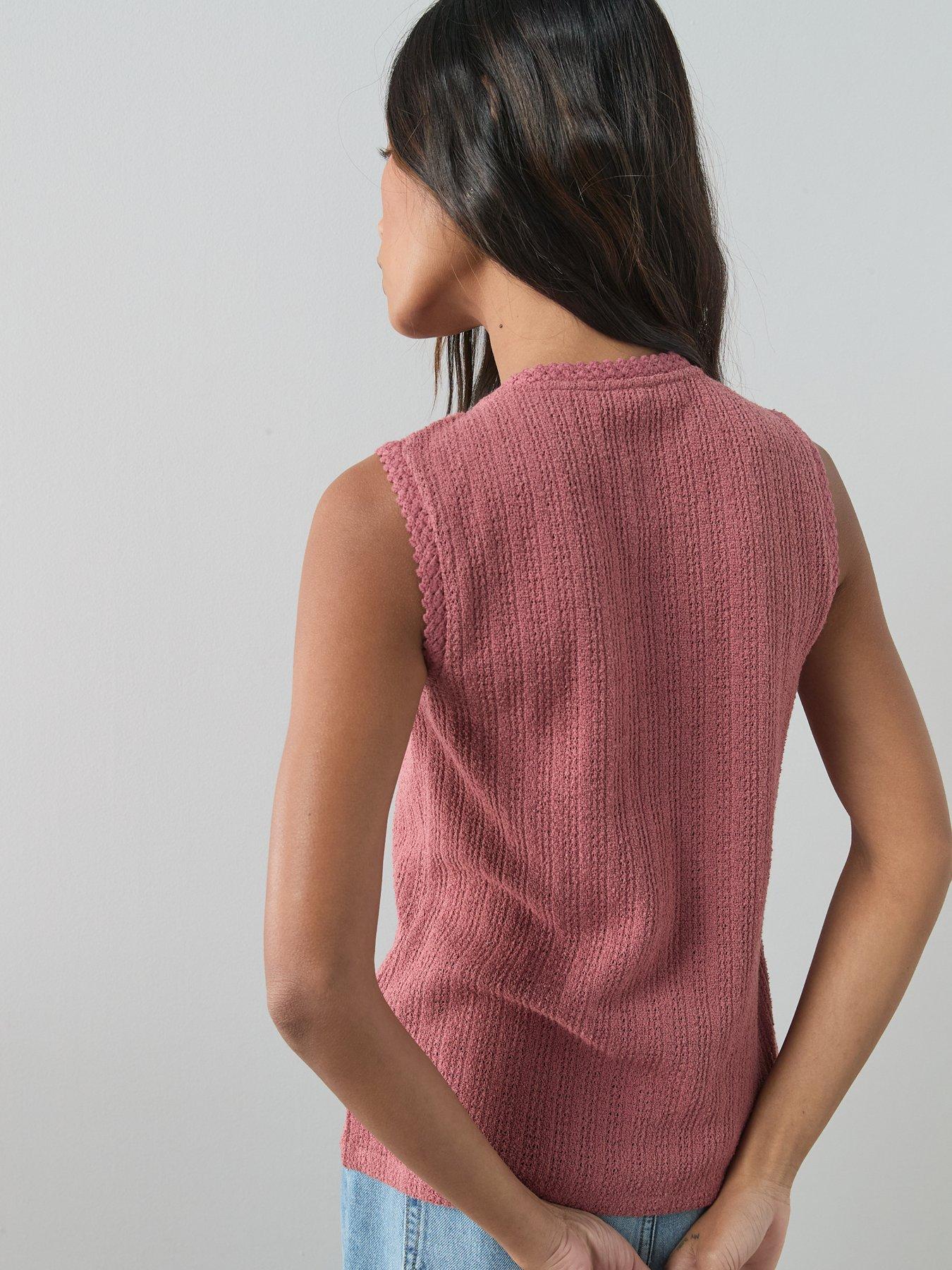 Image 2 of 6 of The Very Collection Textured Button Through Top - Pink