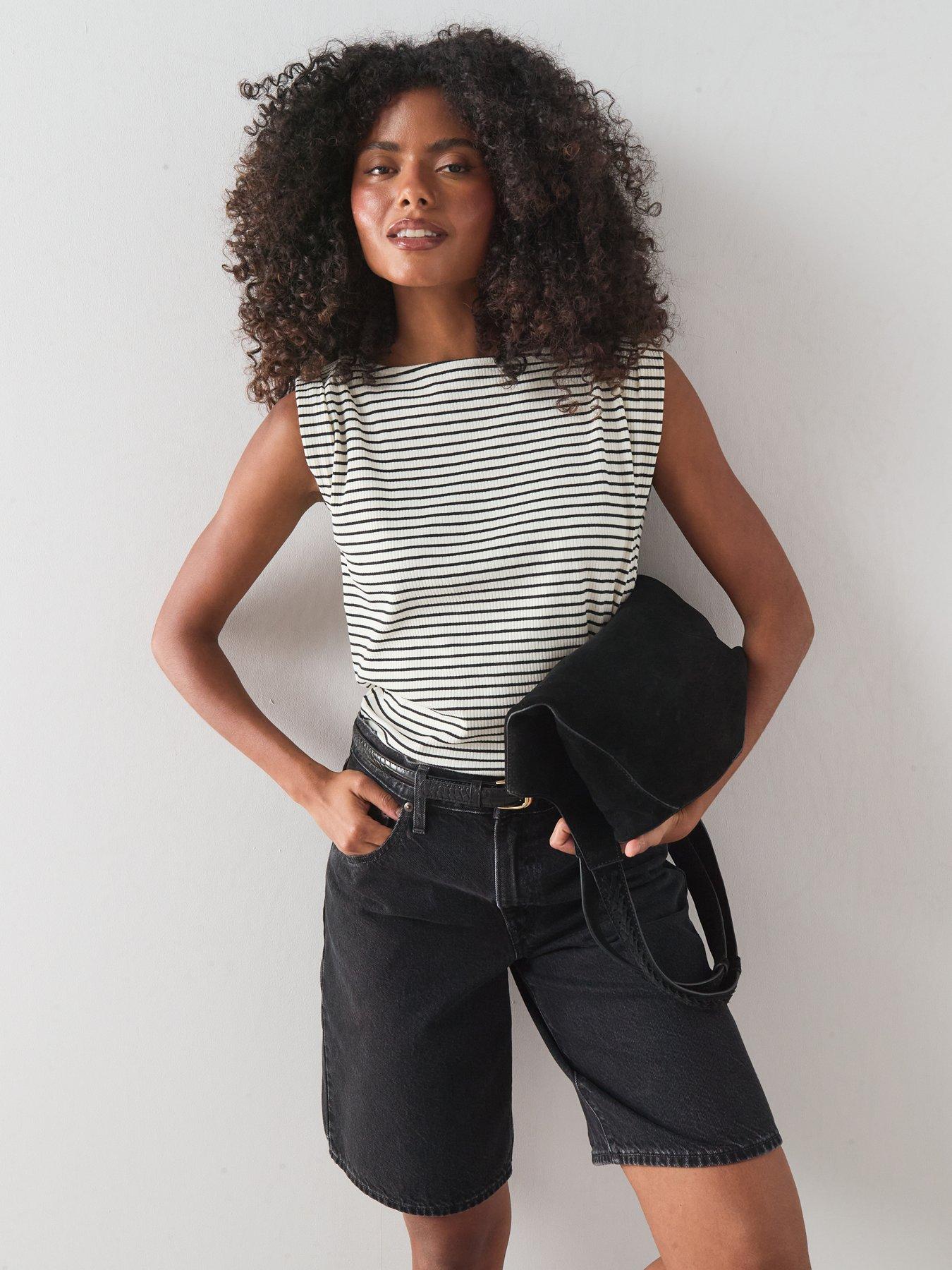 Image 6 of 6 of The Very Collection Ruched Shoulder Ribbed Vest