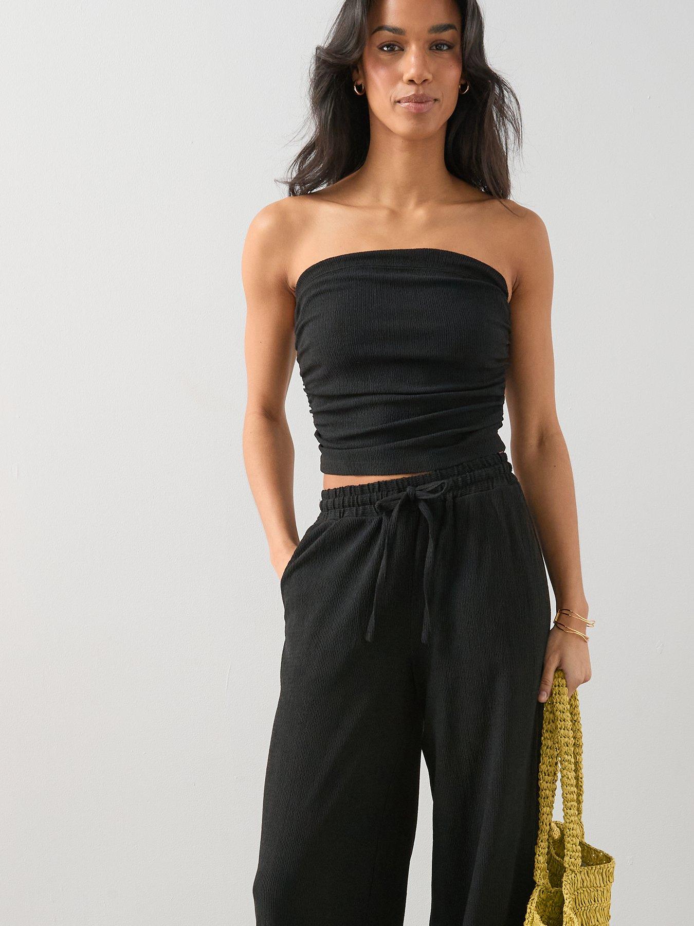 Image 5 of 6 of The Very Collection Textured Stretch Wide Leg Trousers