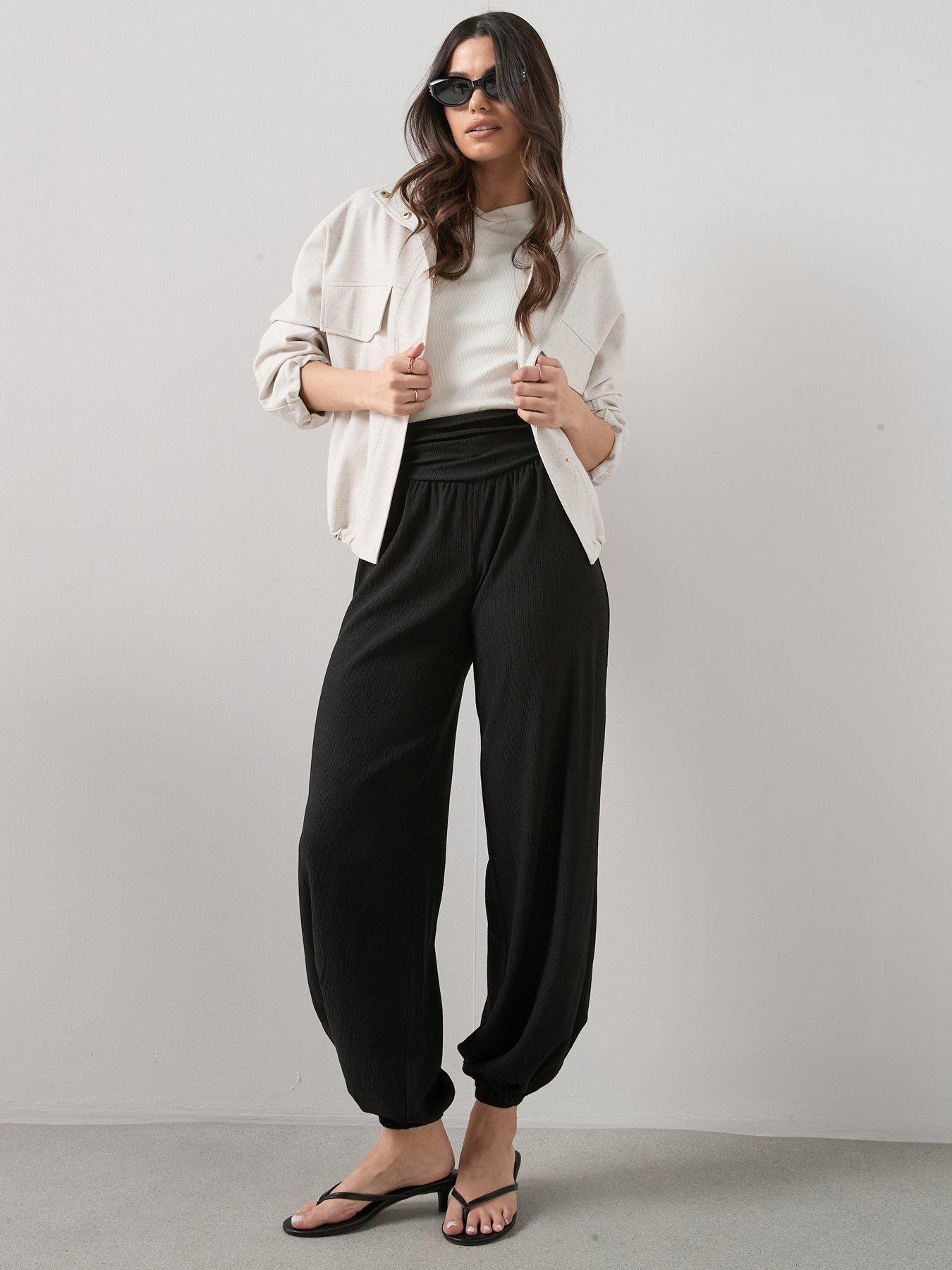 Image 3 of 6 of The Very Collection Textured Stretch Cuffed Trouser - Black