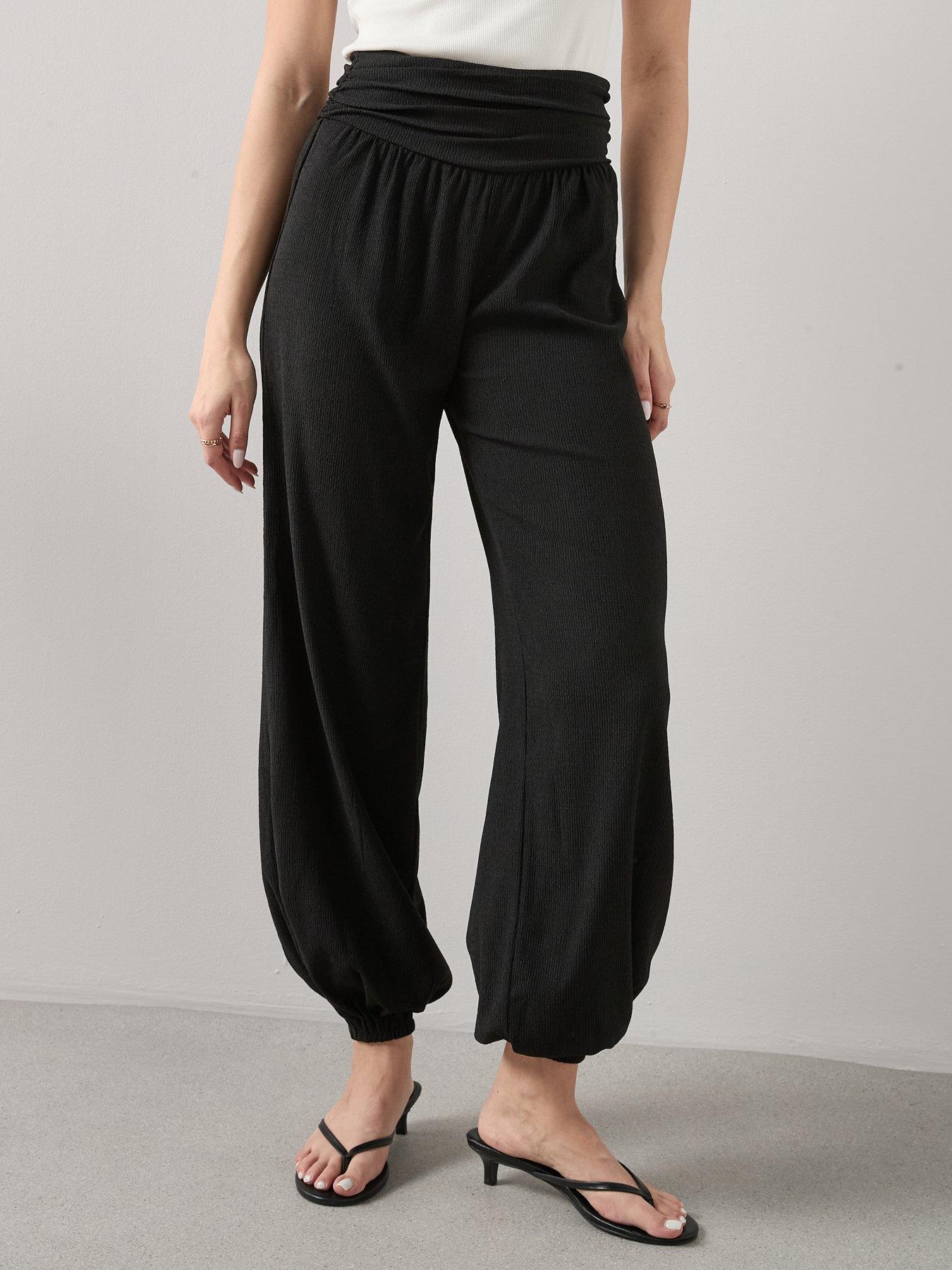 Image 4 of 6 of The Very Collection Textured Stretch Cuffed Trouser - Black