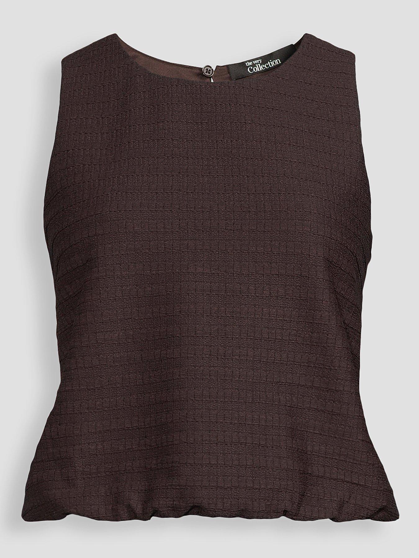 The Very Collection Textured Sleeveless Co-Ord Top - Brown | Very