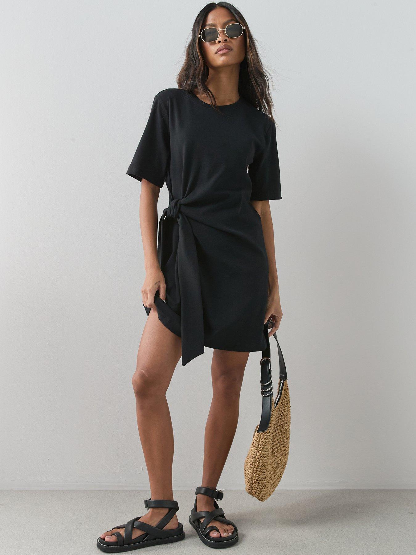 The Very Collection Wrap T-Shirt Dress - Black