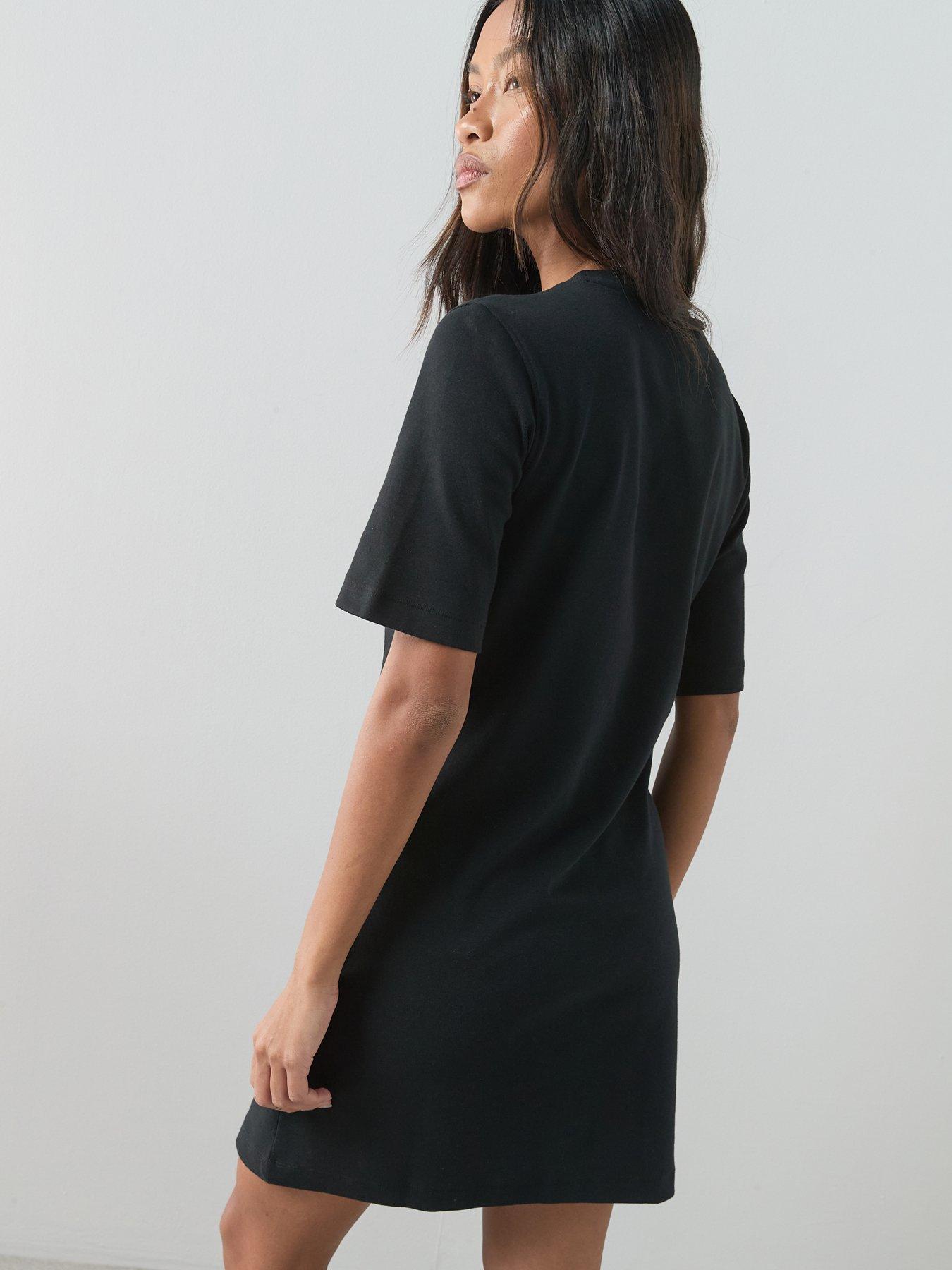 Image 2 of 7 of The Very Collection Wrap T-Shirt Dress - Black