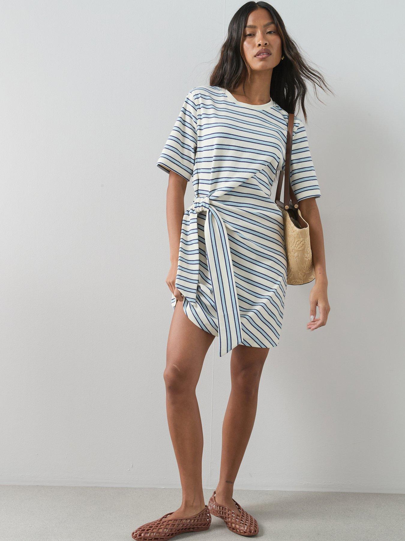 The Very Collection Wrap T-shirt Dress - Stripe