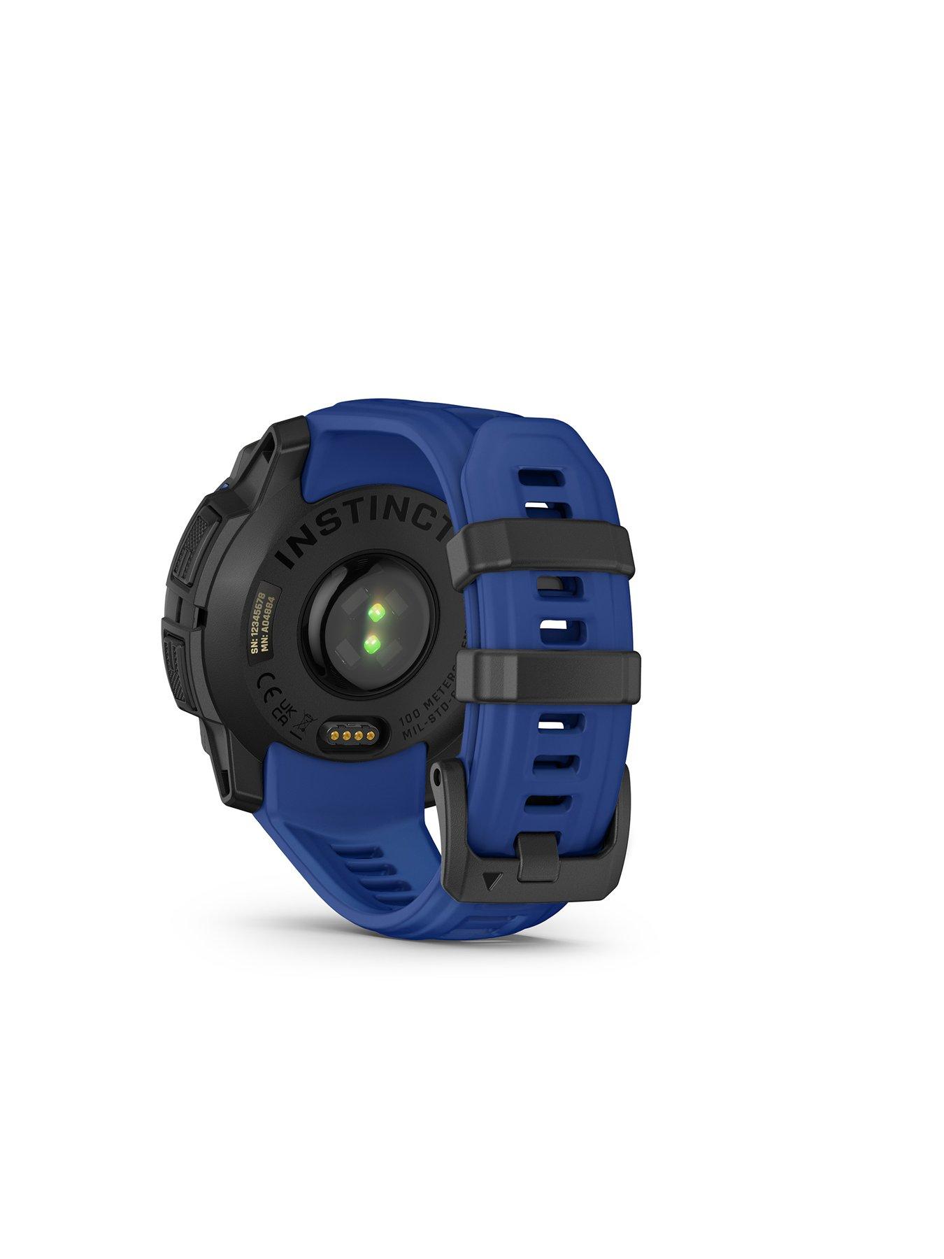 Image 5 of 7 of Garmin Instinct 3 45mm Smartwatch&nbsp;- Black with Bolt Blue Band