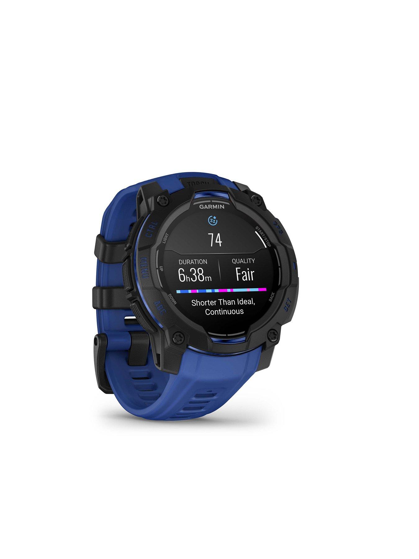 Image 6 of 7 of Garmin Instinct 3 45mm Smartwatch&nbsp;- Black with Bolt Blue Band
