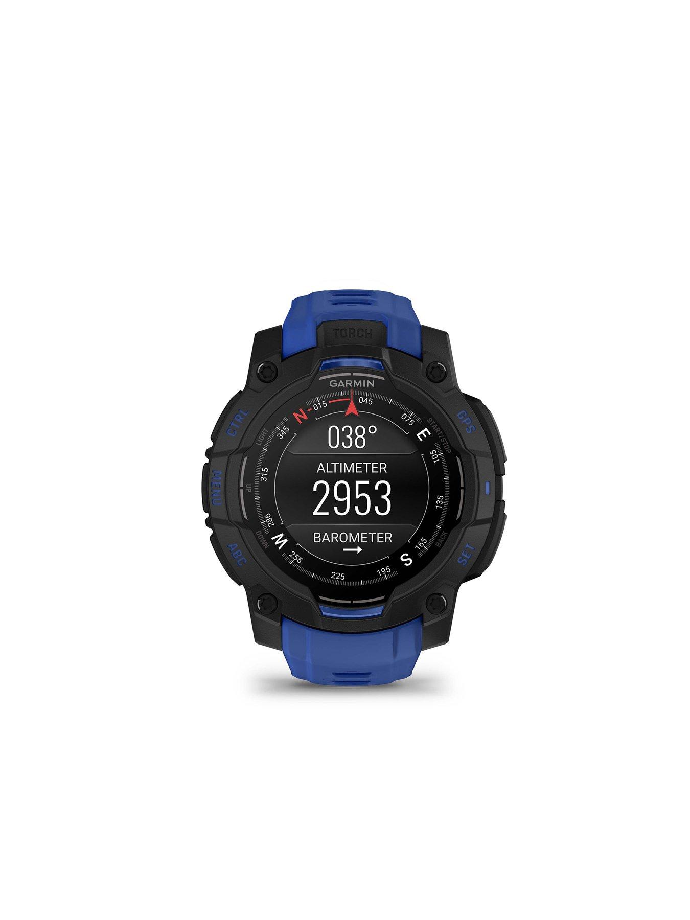 Image 7 of 7 of Garmin Instinct 3 45mm Smartwatch&nbsp;- Black with Bolt Blue Band