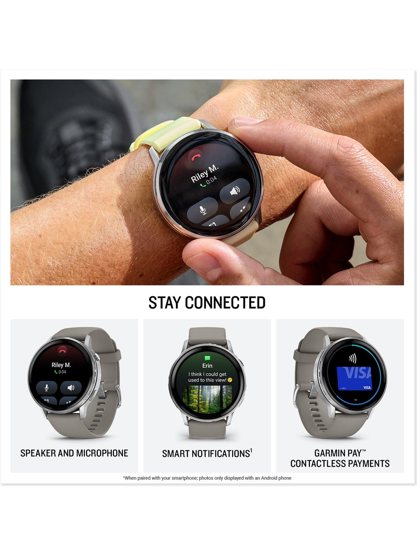 Image 4 of 7 of Garmin Garmin Venu 4 - 45mm, Silver Bezel with Citron Silicone Band