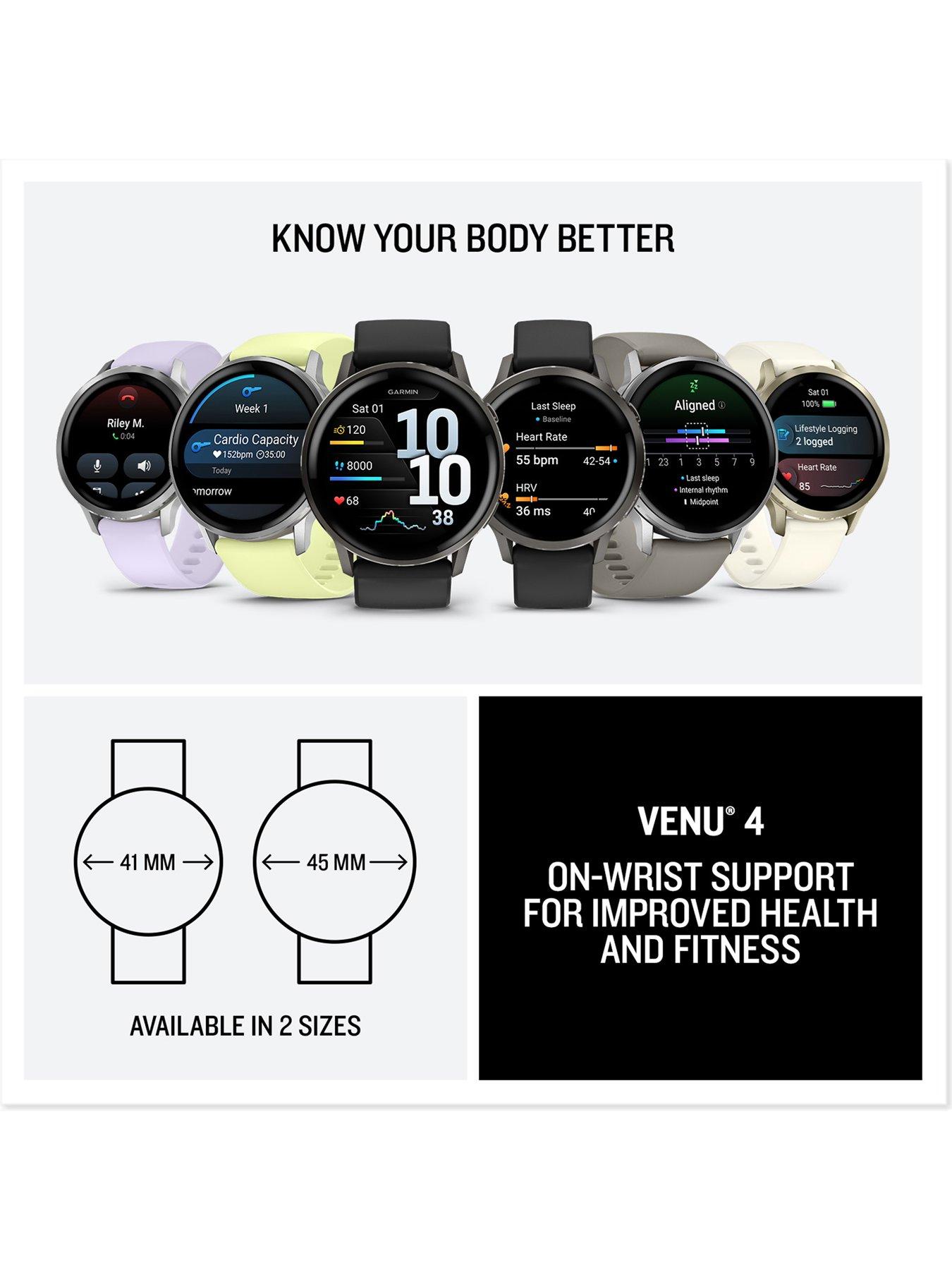 Image 7 of 7 of Garmin Garmin Venu 4 - 45mm, Silver Bezel with Citron Silicone Band