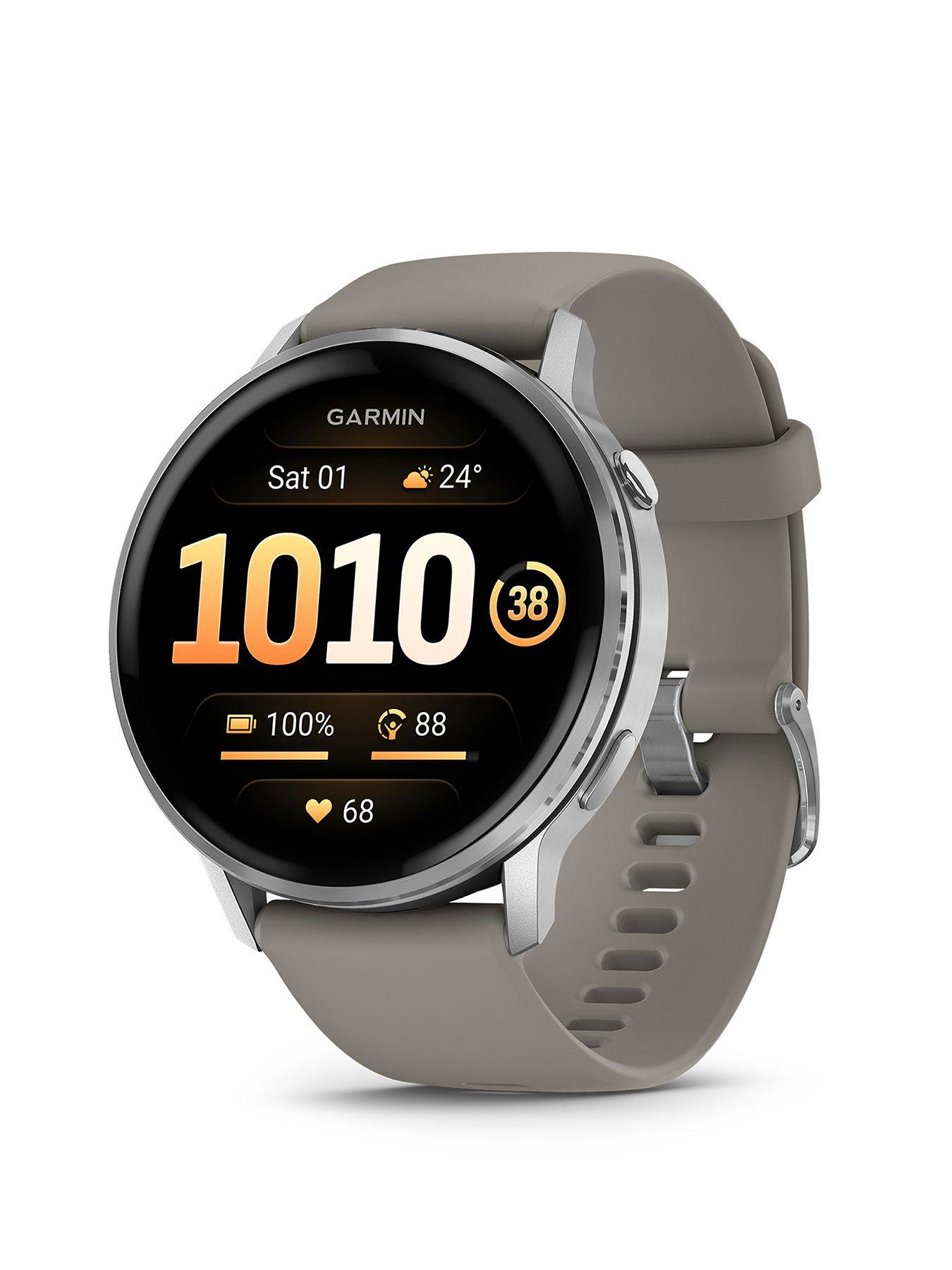 Garmin Venu 4 - 45mm Smartwatch - Slate Bezel with Black Silicone Band