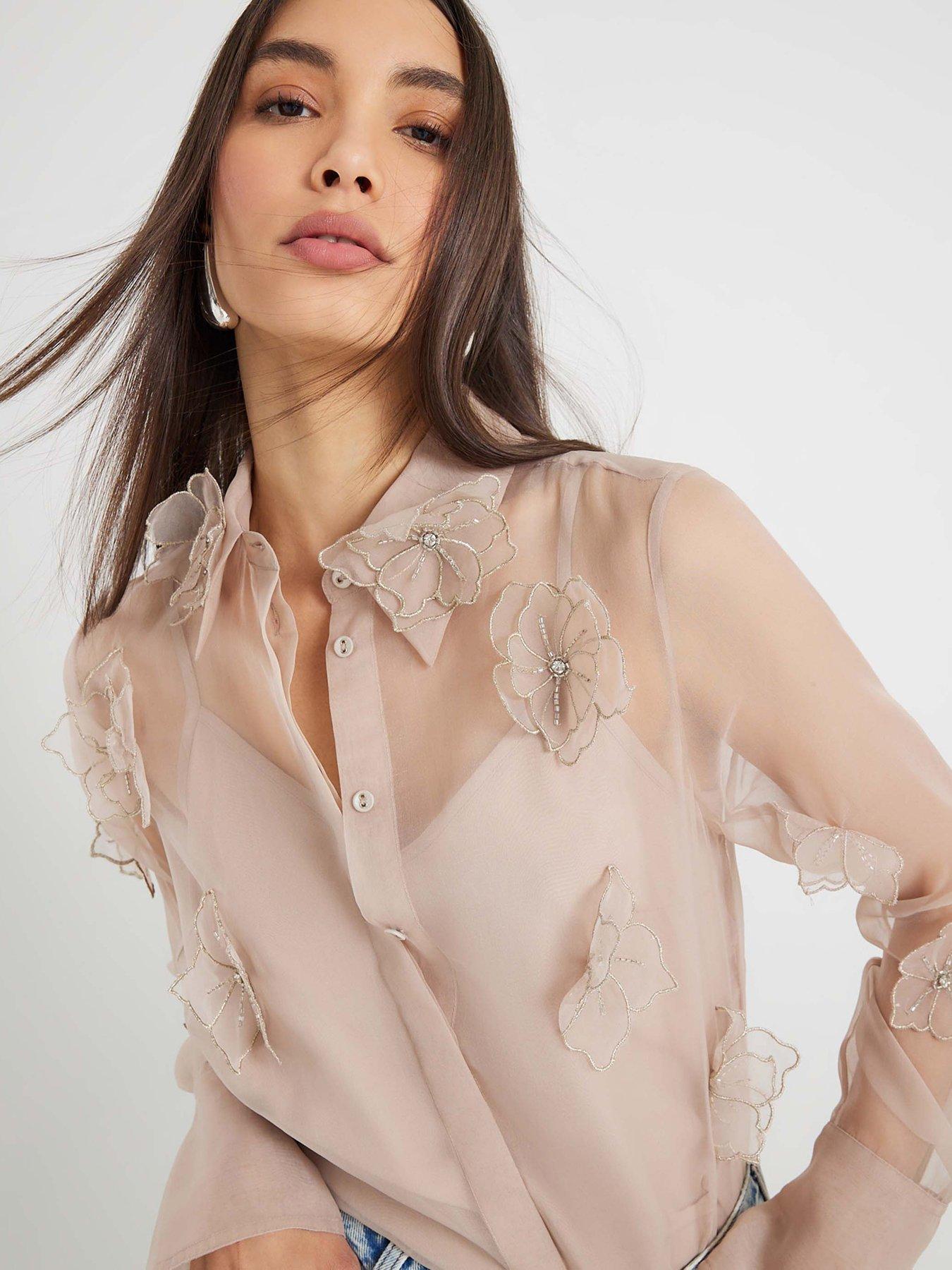 River Island Embellished Flower Shirt - Pink