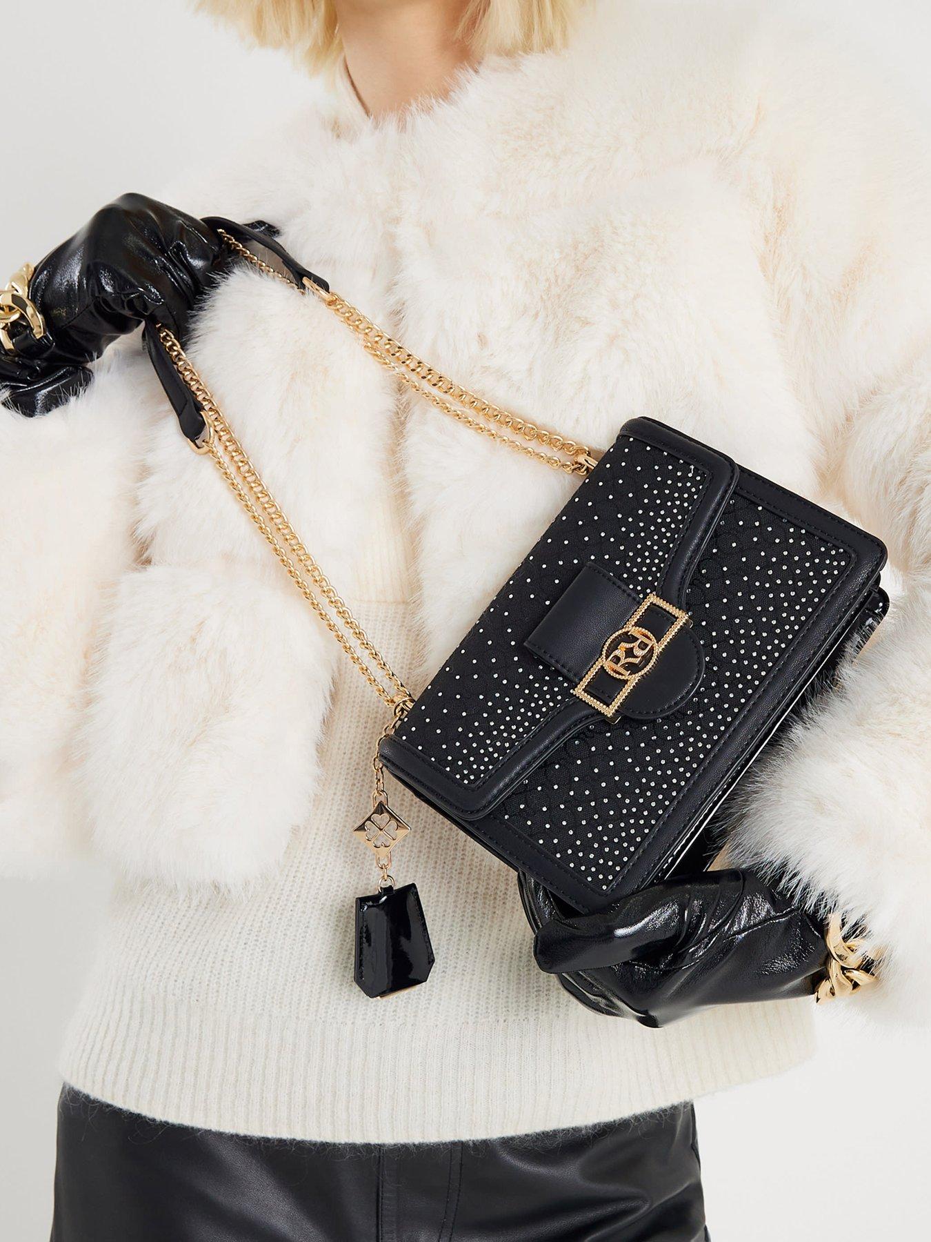 River Island Jacq Diam Panelled Shoulder Black Very