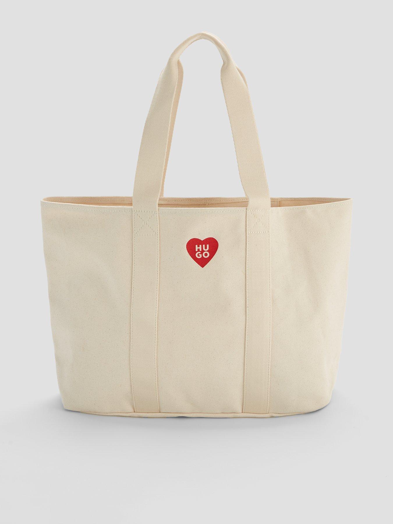 HUGO Becky Canvas Tote Bag - White
