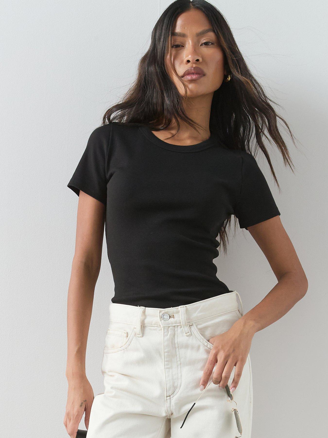 Image 2 of 7 of The Very Collection 2 Pack Stretch Rib T-Shirts - Multi