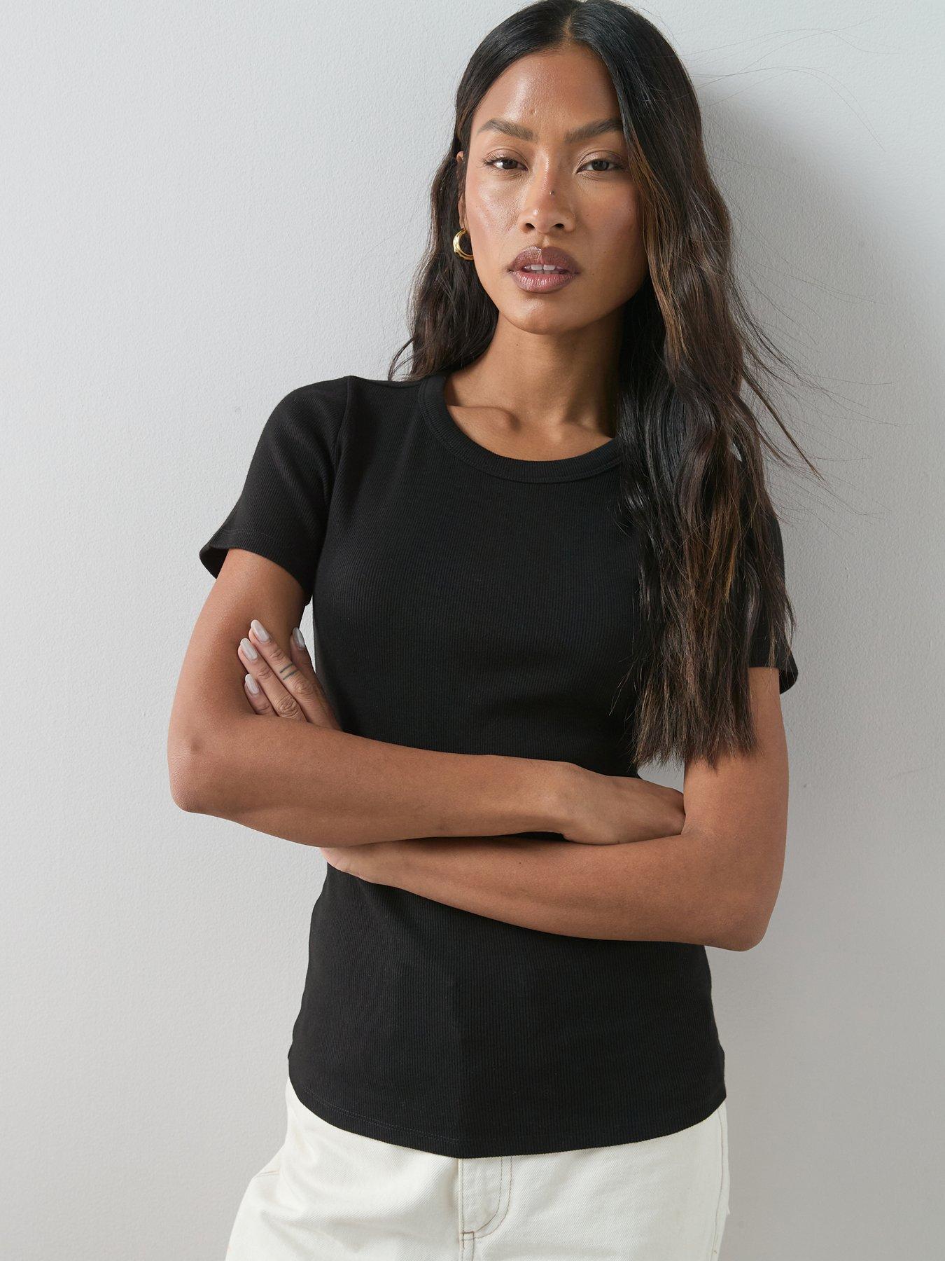 Image 6 of 7 of The Very Collection 2 Pack Stretch Rib T-Shirts - Multi
