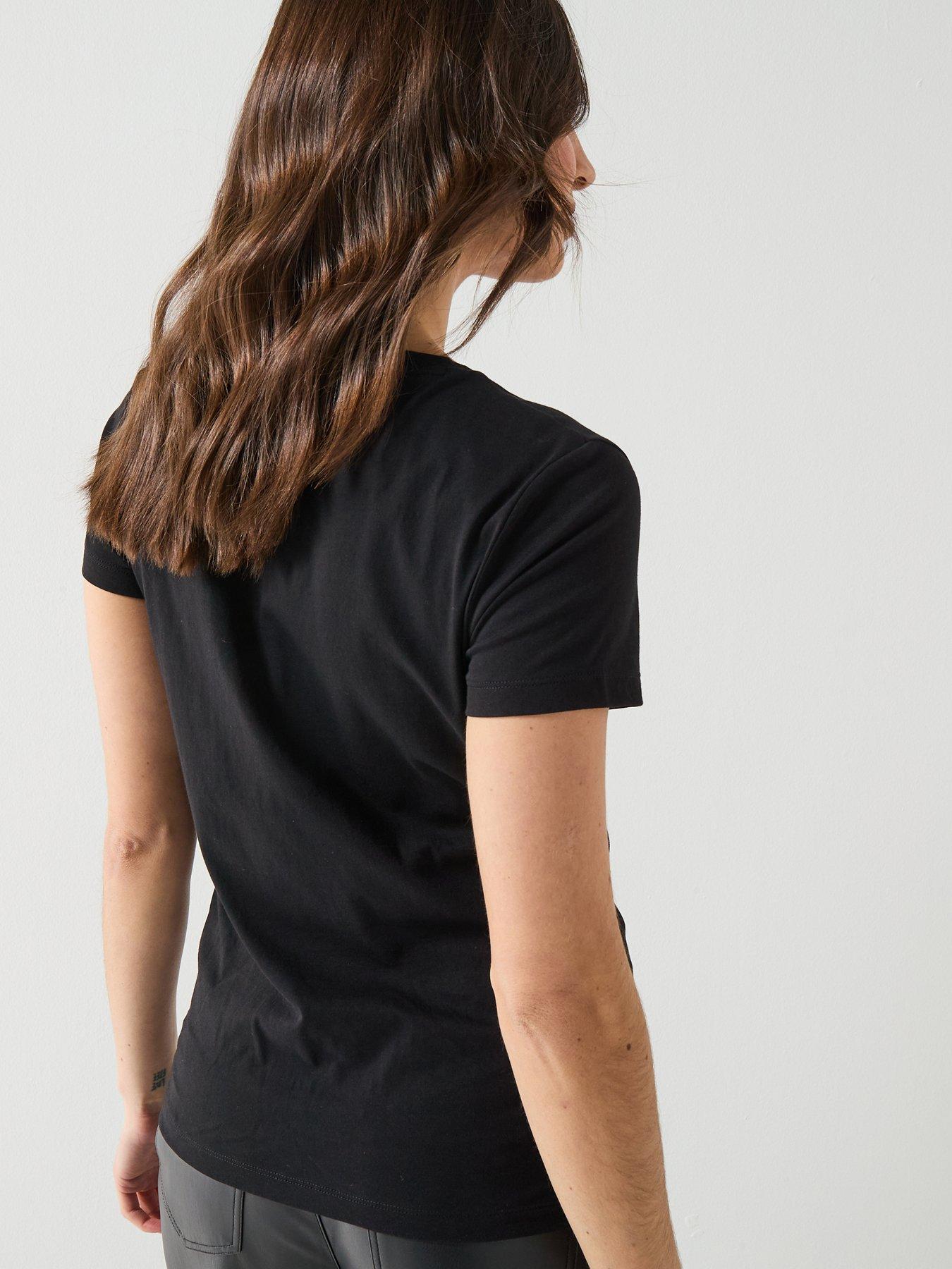 Image 2 of 6 of BOSS Elove Embroidered Top - Black