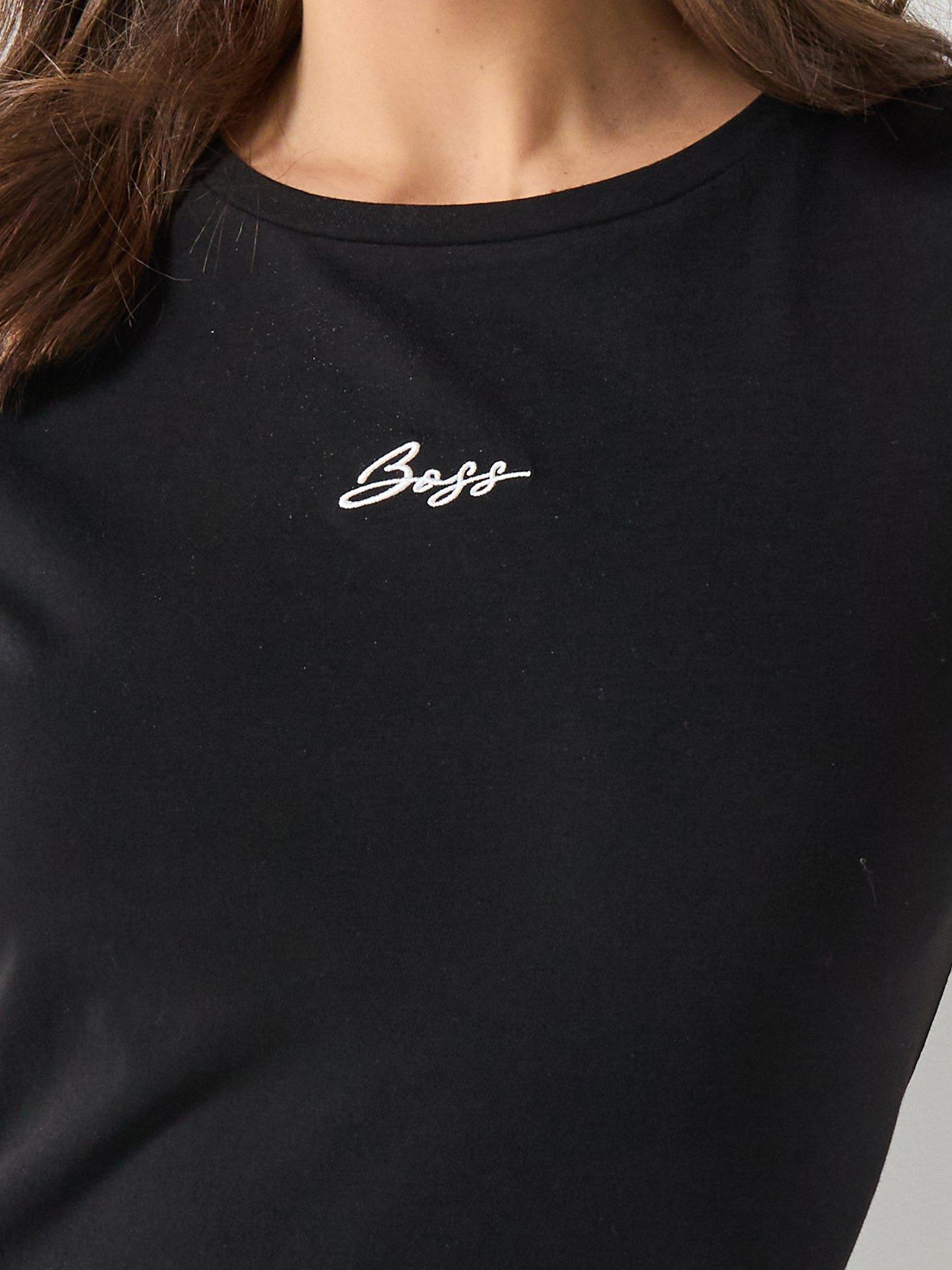 Image 4 of 6 of BOSS Elove Embroidered Top - Black