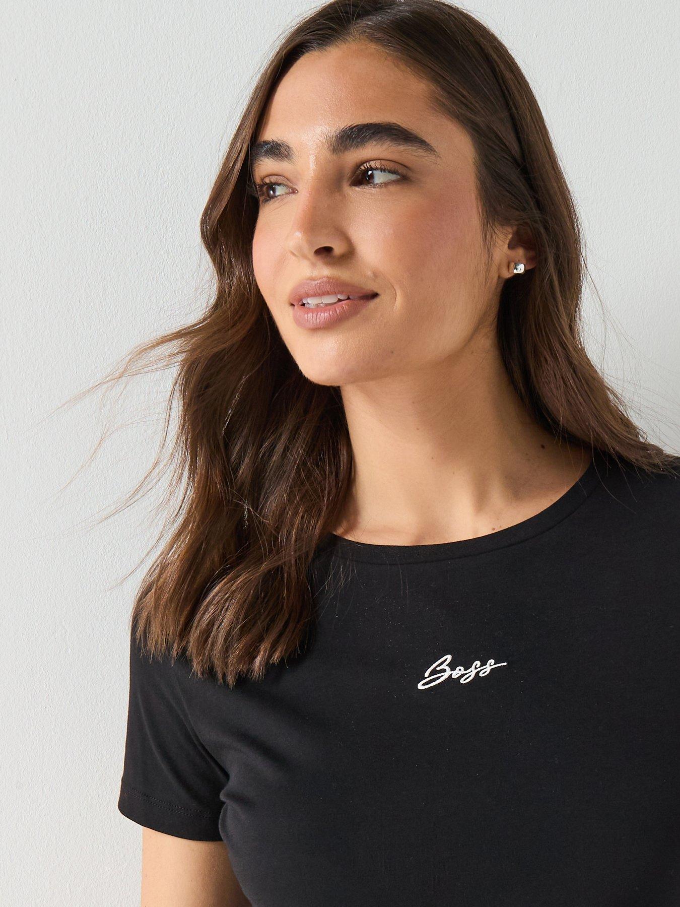 Image 6 of 6 of BOSS Elove Embroidered Top - Black