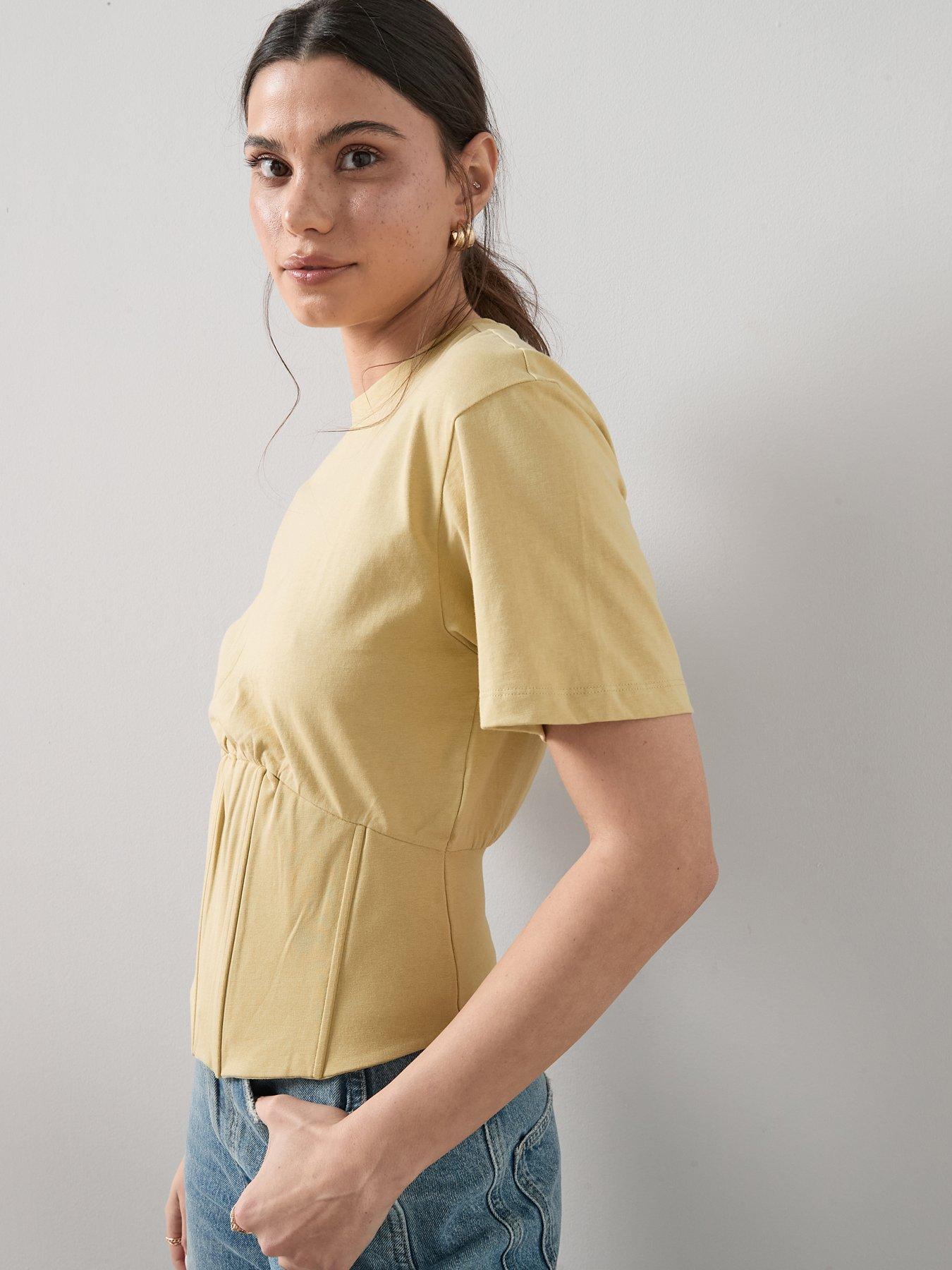 The Very Collection Corset Waist Cropped T-Shirt - Green