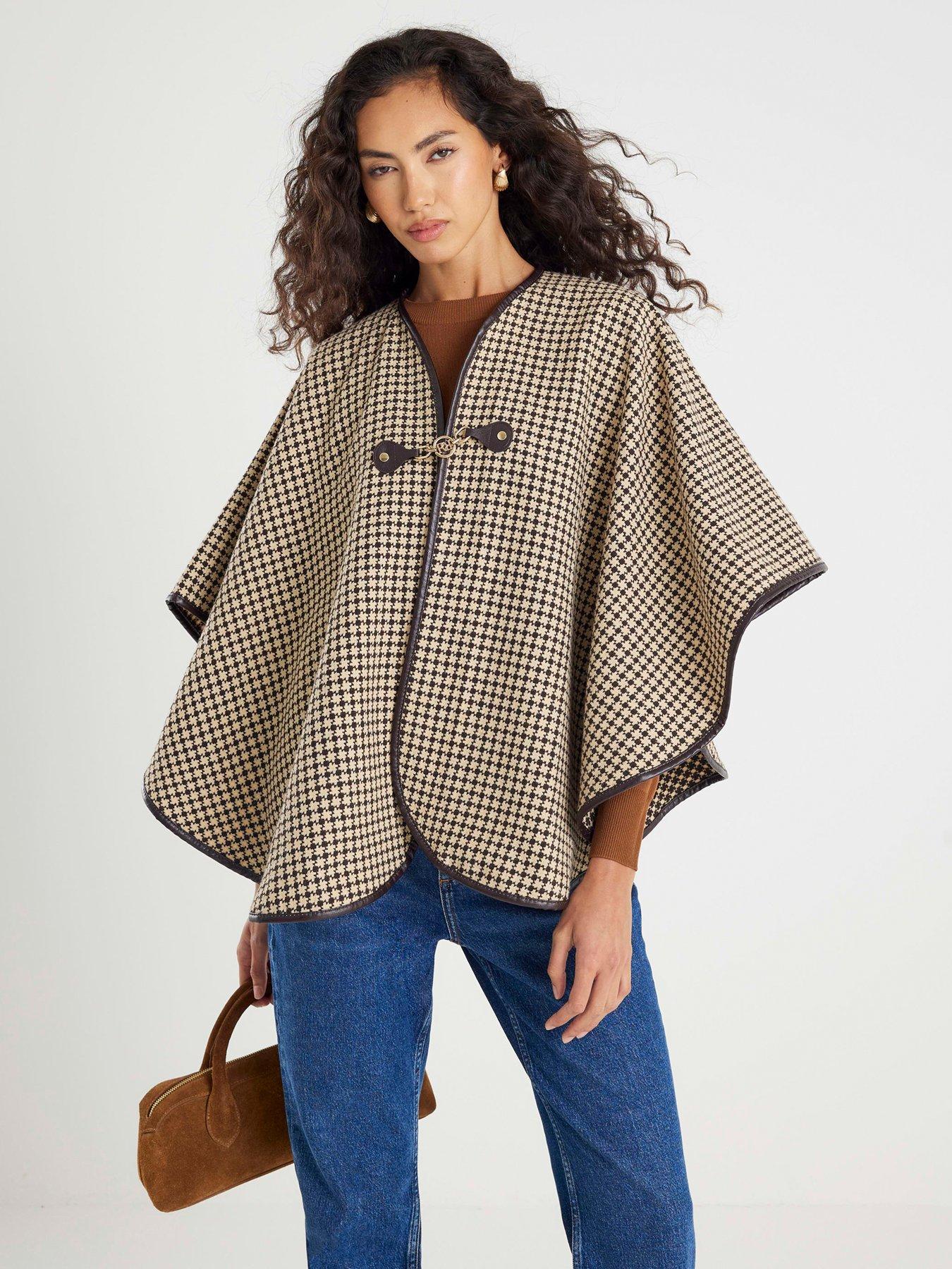 River Island Snaffle Jacquard Cape - Brown