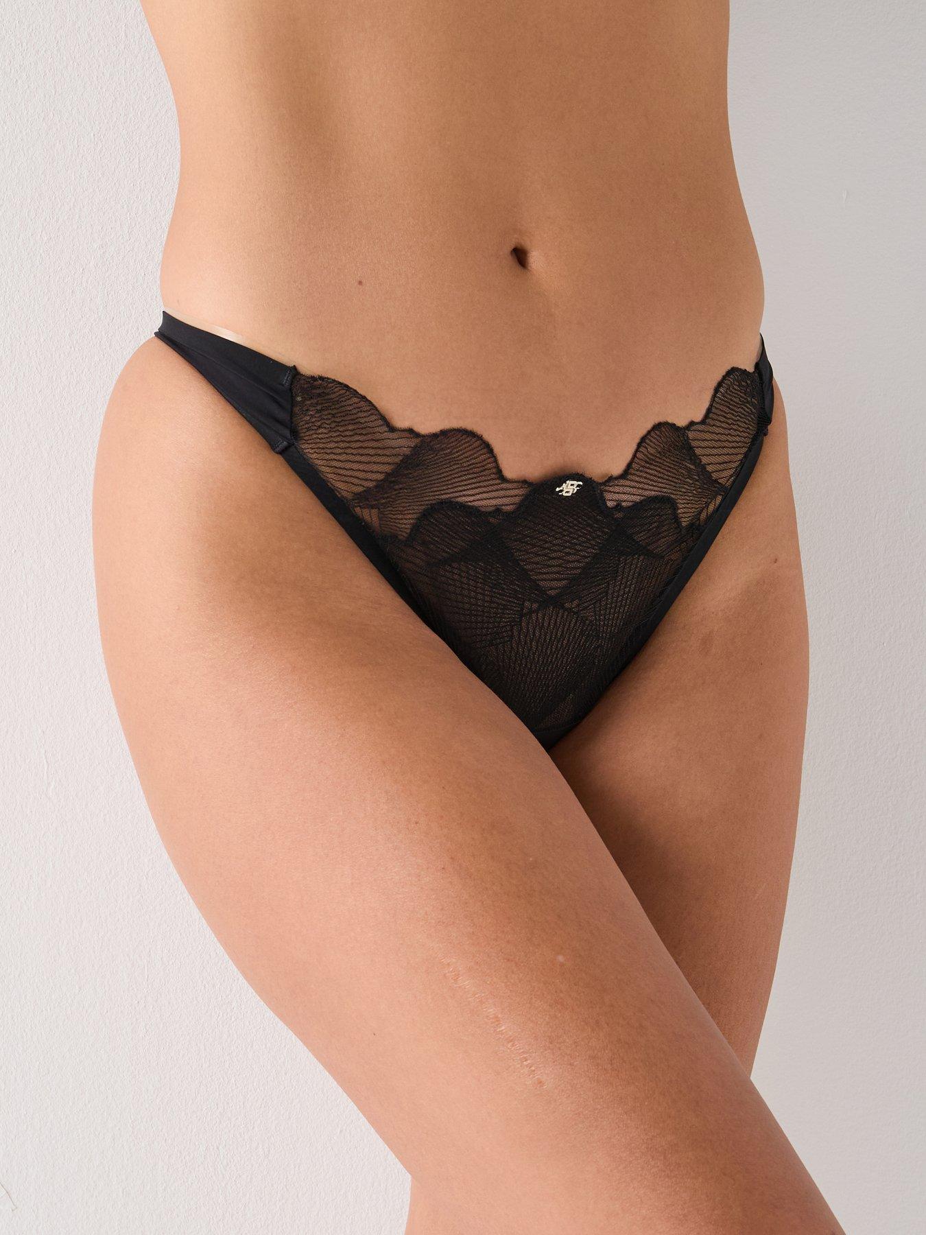 Image 1 of 4 of BOSS Lace Thong - Black