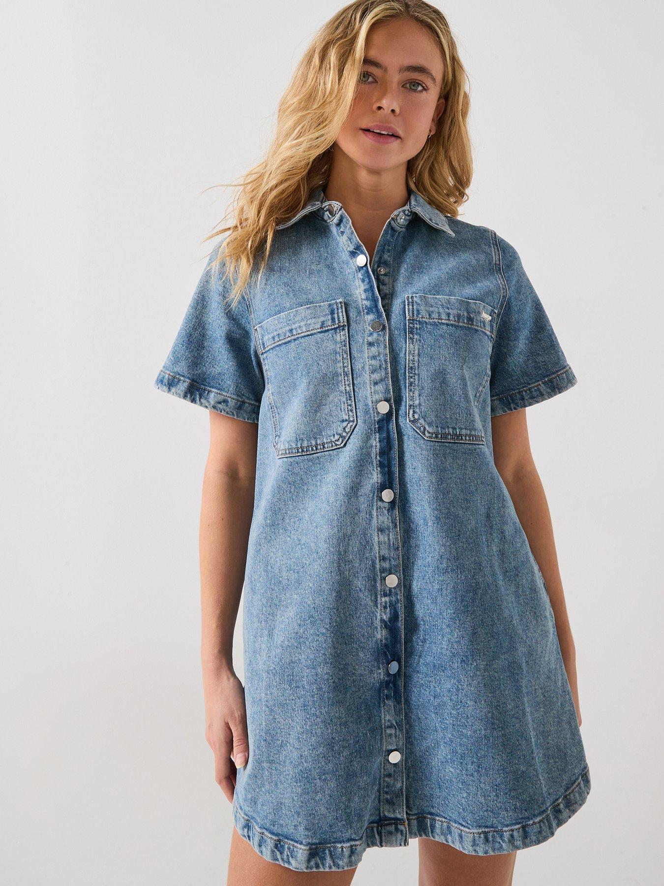 HUGO Gandira Denim Dress - Blue