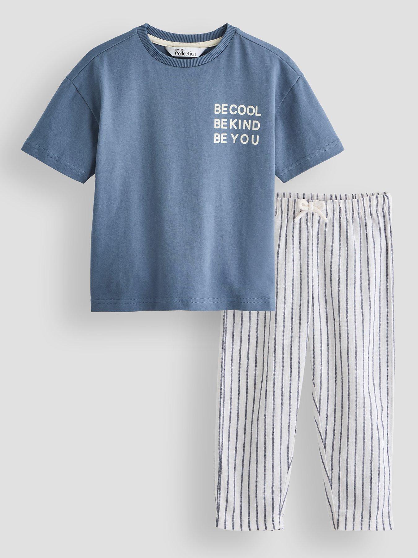 The Very Collection: Boys Be Cool Stripe Joggers Set - Navy