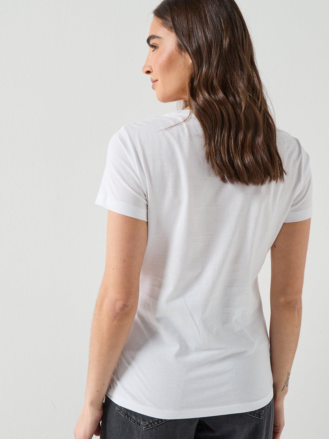 Image 2 of 6 of BOSS Elove Embroidered Top - White
