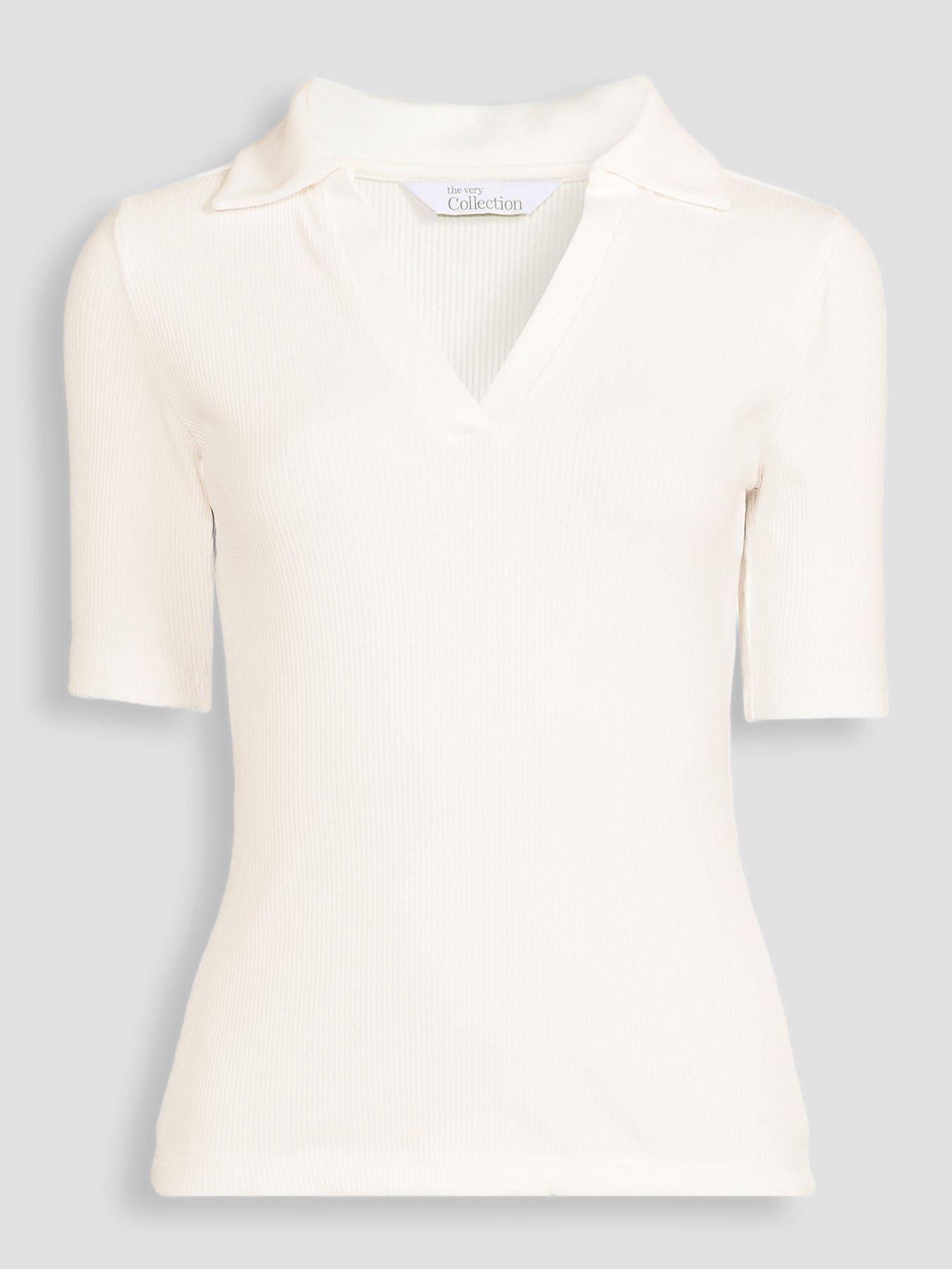 Image 7 of 7 of The Very Collection Short Sleeve Fitted Ribbed Polo Shirt