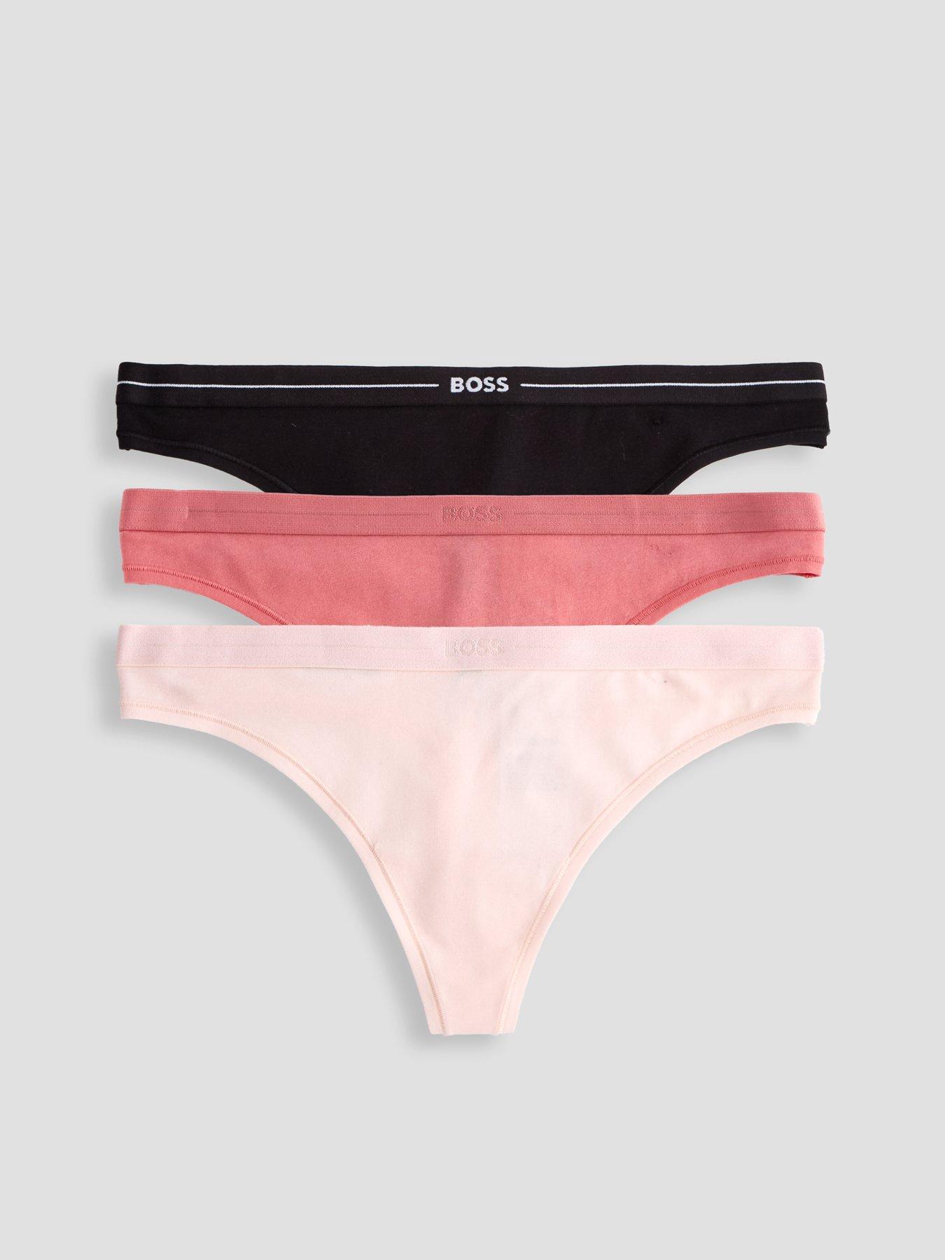 BOSS 3 Pack Thong, Multi, Size M, Women